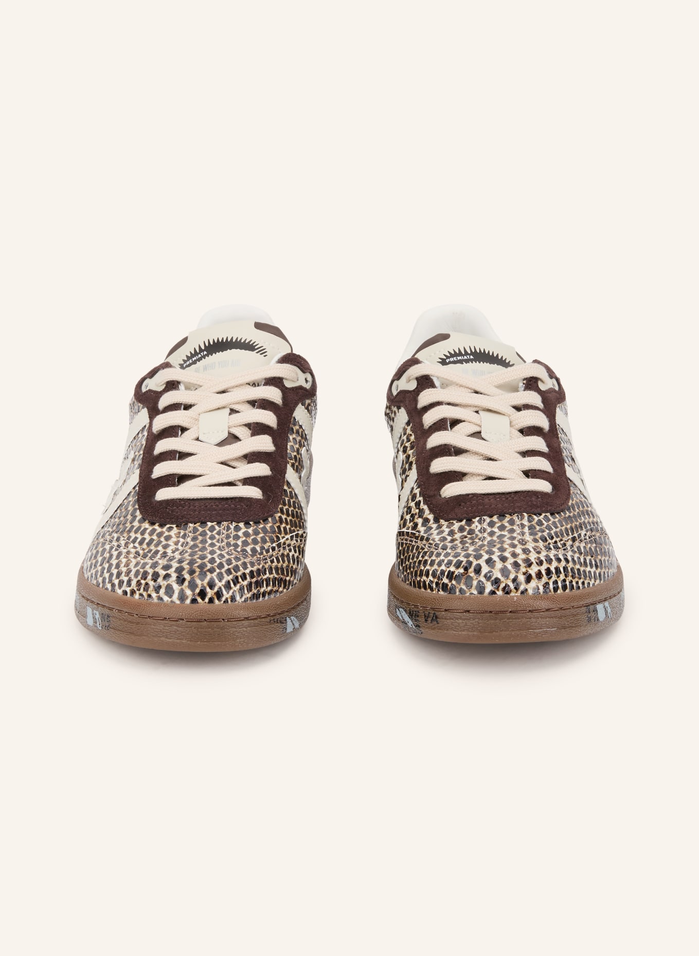 PREMIATA Sneakers BONNIED: MARRON FONCÉ / BLANC