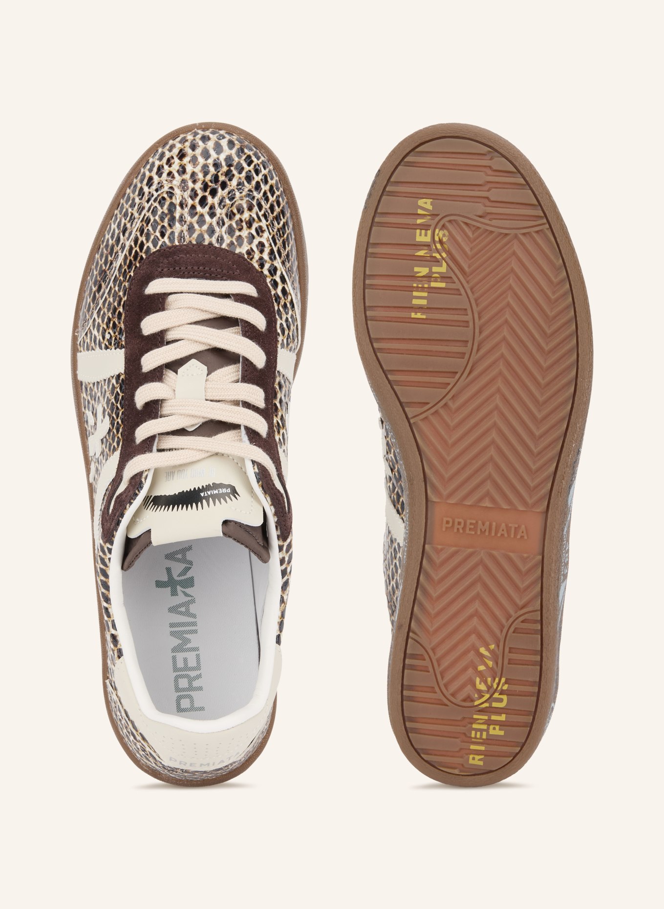 PREMIATA Sneakers BONNIED: MARRON FONCÉ / BLANC