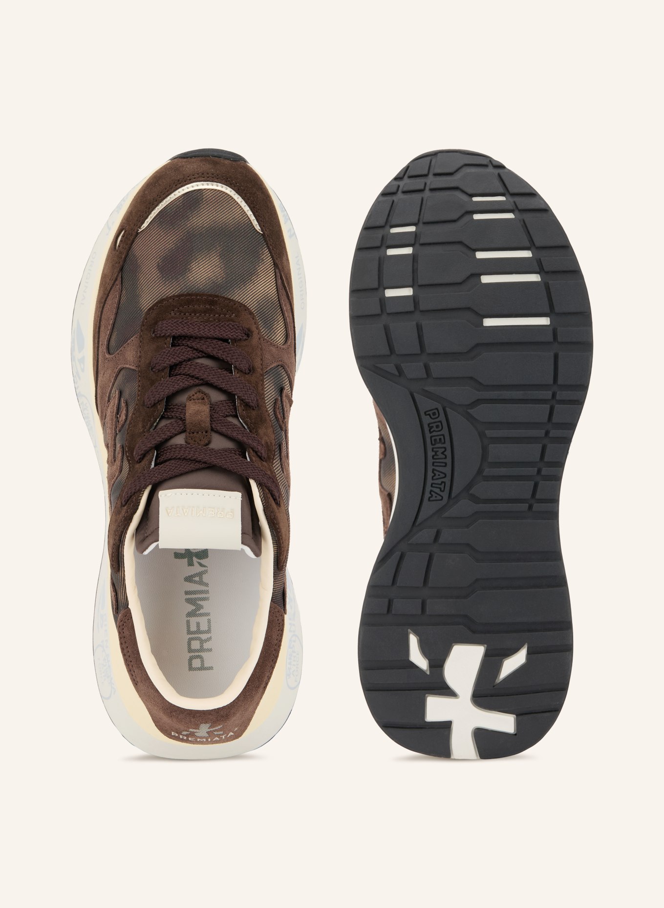 PREMIATA Sneaker LAURYN: DUNKELBRAUN / BEIGE / DUNKELGRAU