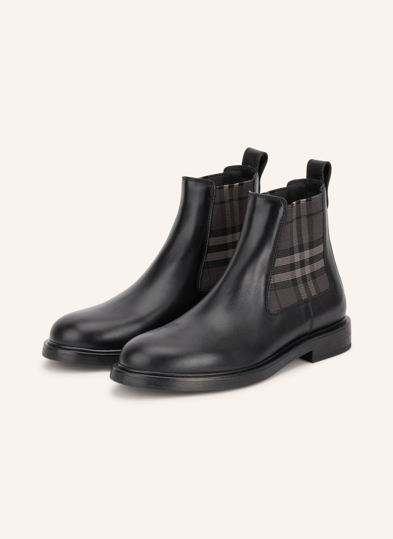 BURBERRY Chelsea Boots PEMBROKE: SCHWARZ / DUNKELGRAU / GRAU