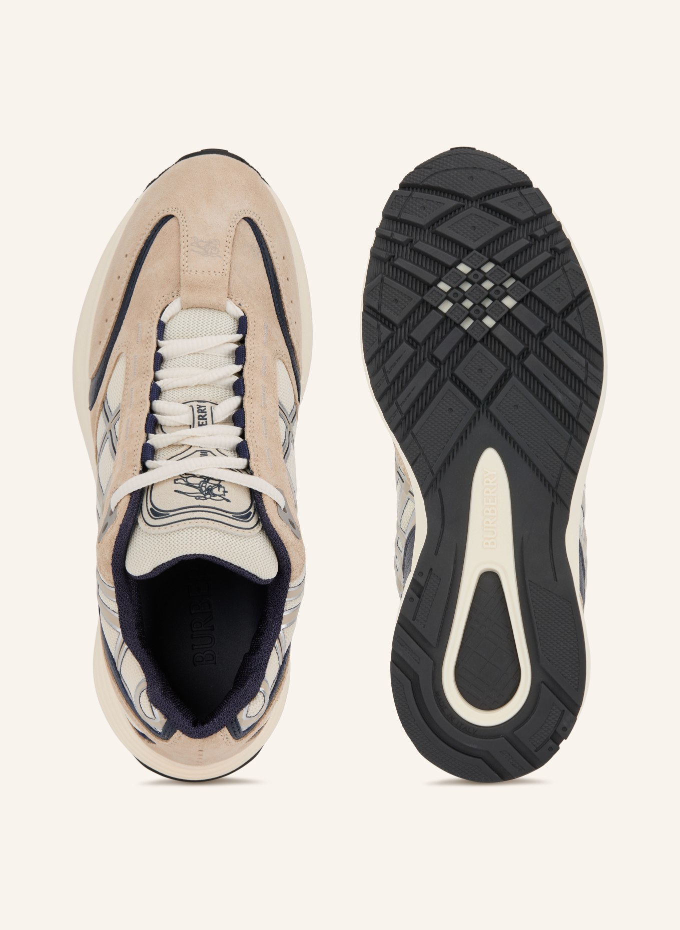 BURBERRY Sneaker ECLIPSE: BEIGE / CREME / DUNKELBLAU