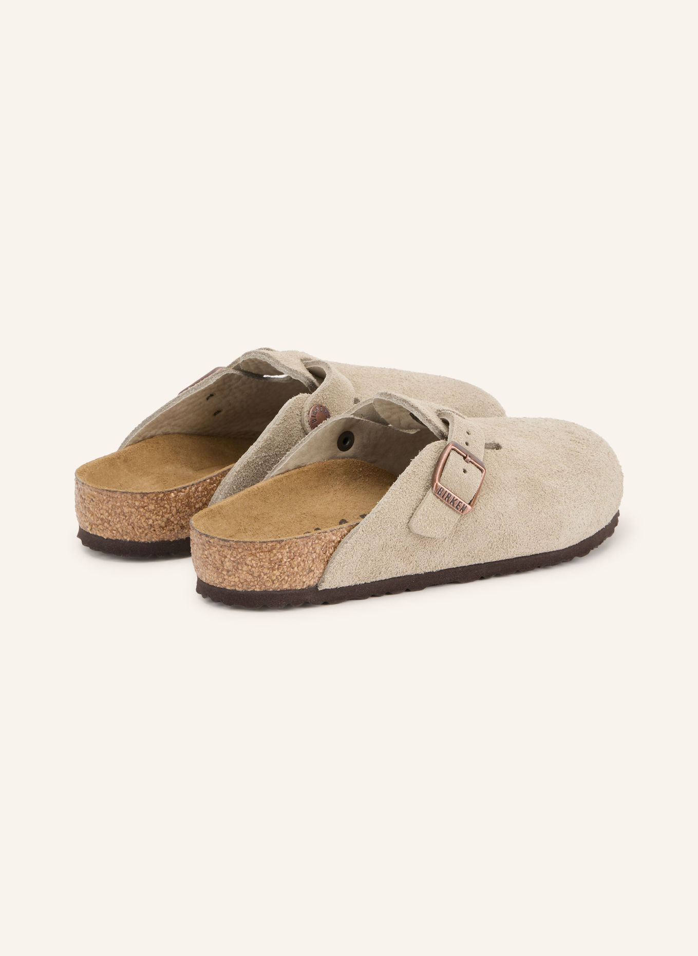 BIRKENSTOCK Pantofle BOSTON KIDS LEVE TAUPE SUEDE LEATHER: SVĚTLE ŠEDÁ