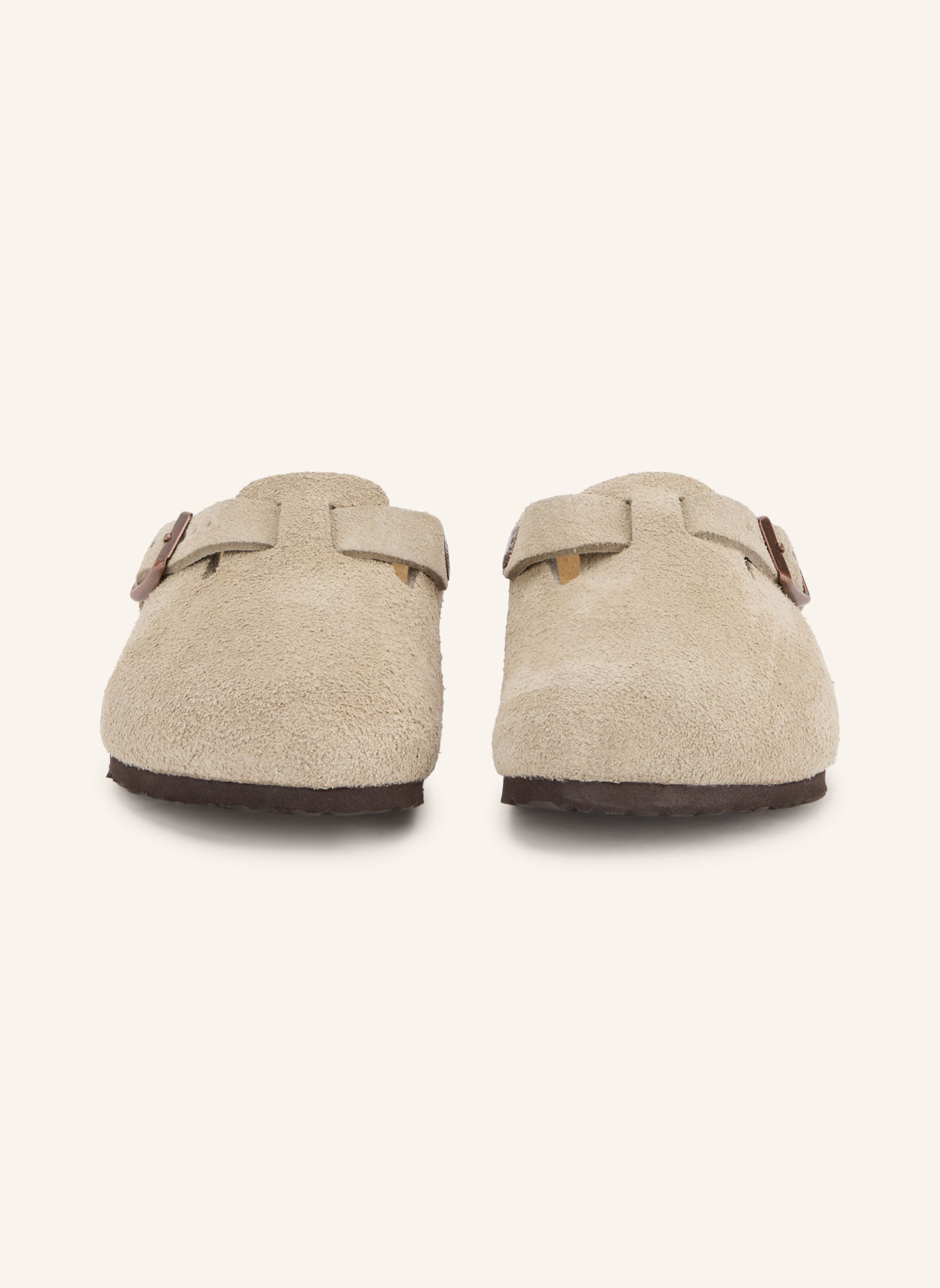 BIRKENSTOCK Pantofle BOSTON KIDS LEVE TAUPE SUEDE LEATHER: SVĚTLE ŠEDÁ