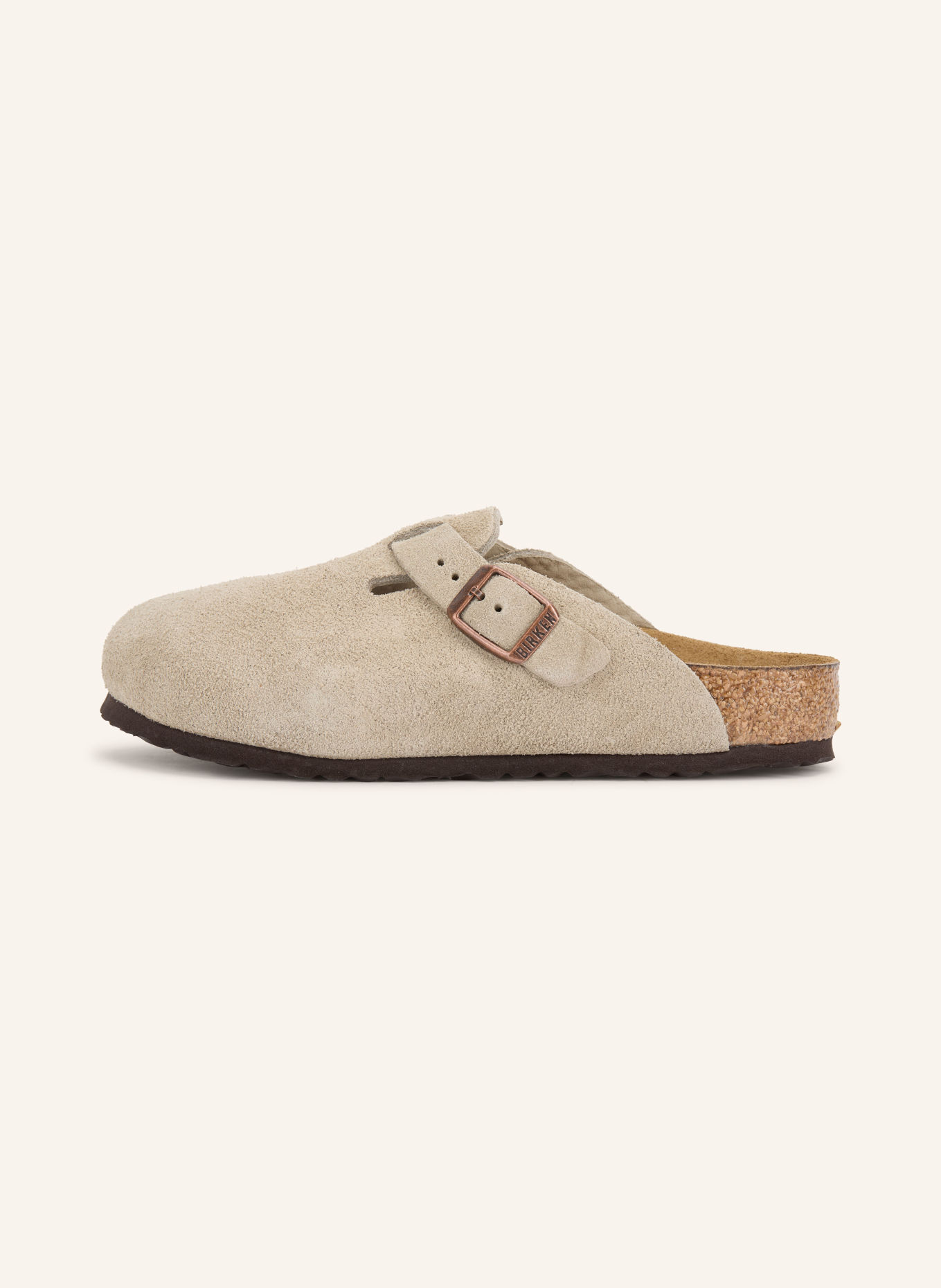 BIRKENSTOCK Pantofle BOSTON KIDS LEVE TAUPE SUEDE LEATHER: SVĚTLE ŠEDÁ