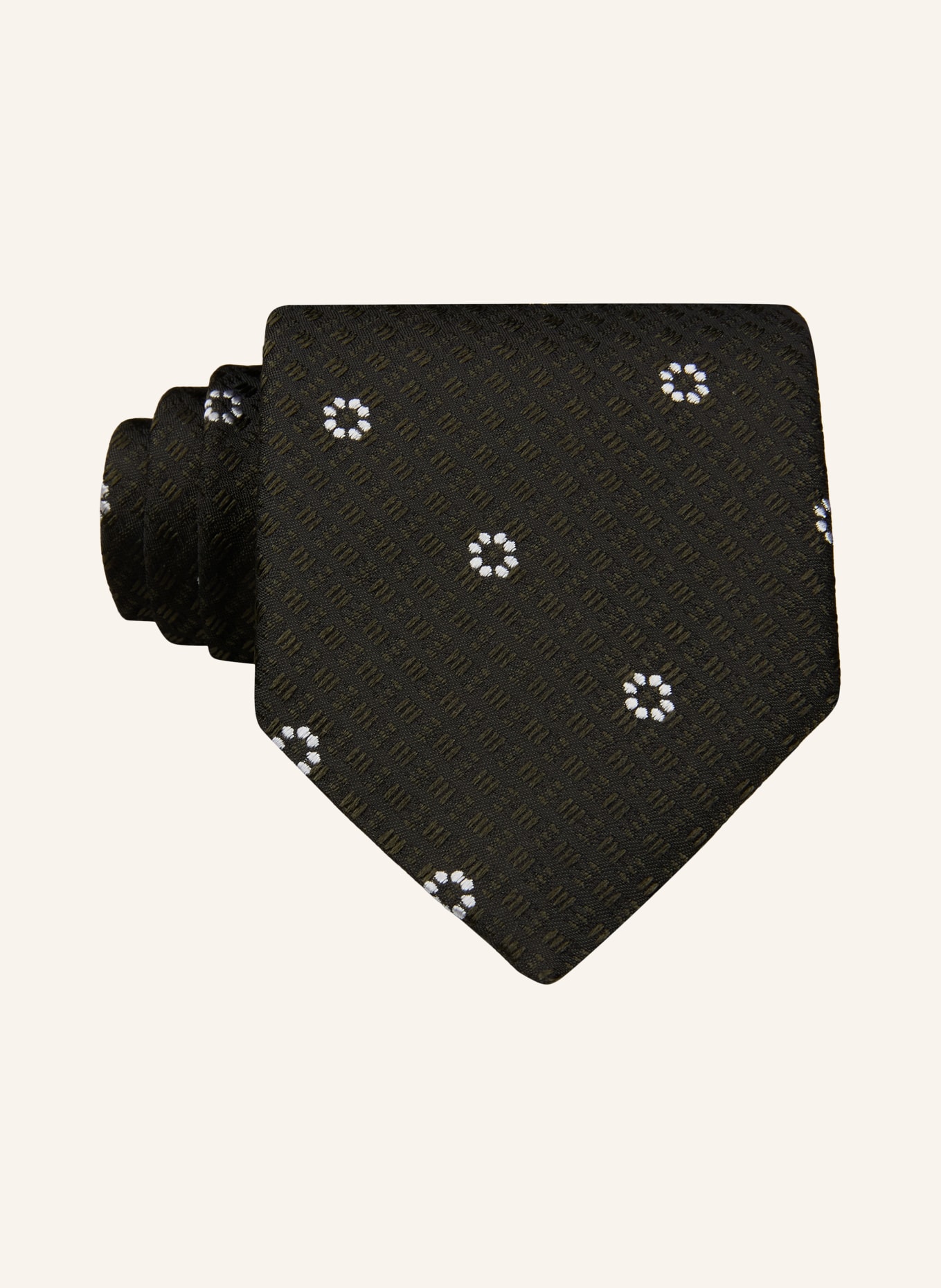 BOSS Kravata: TMAVĚ ZELENÁ / BÍLÁ