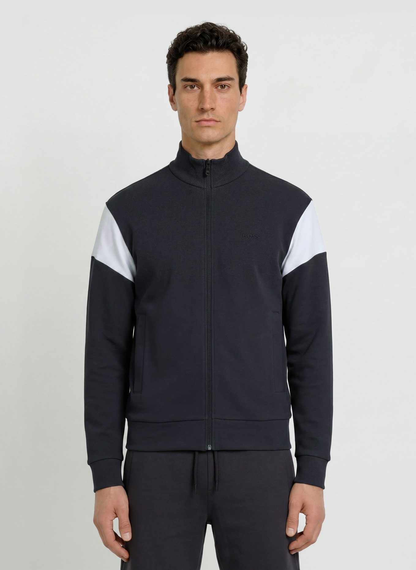 BOSS UNION SKAZ Training Jacket: DARK BLUE / WHITE