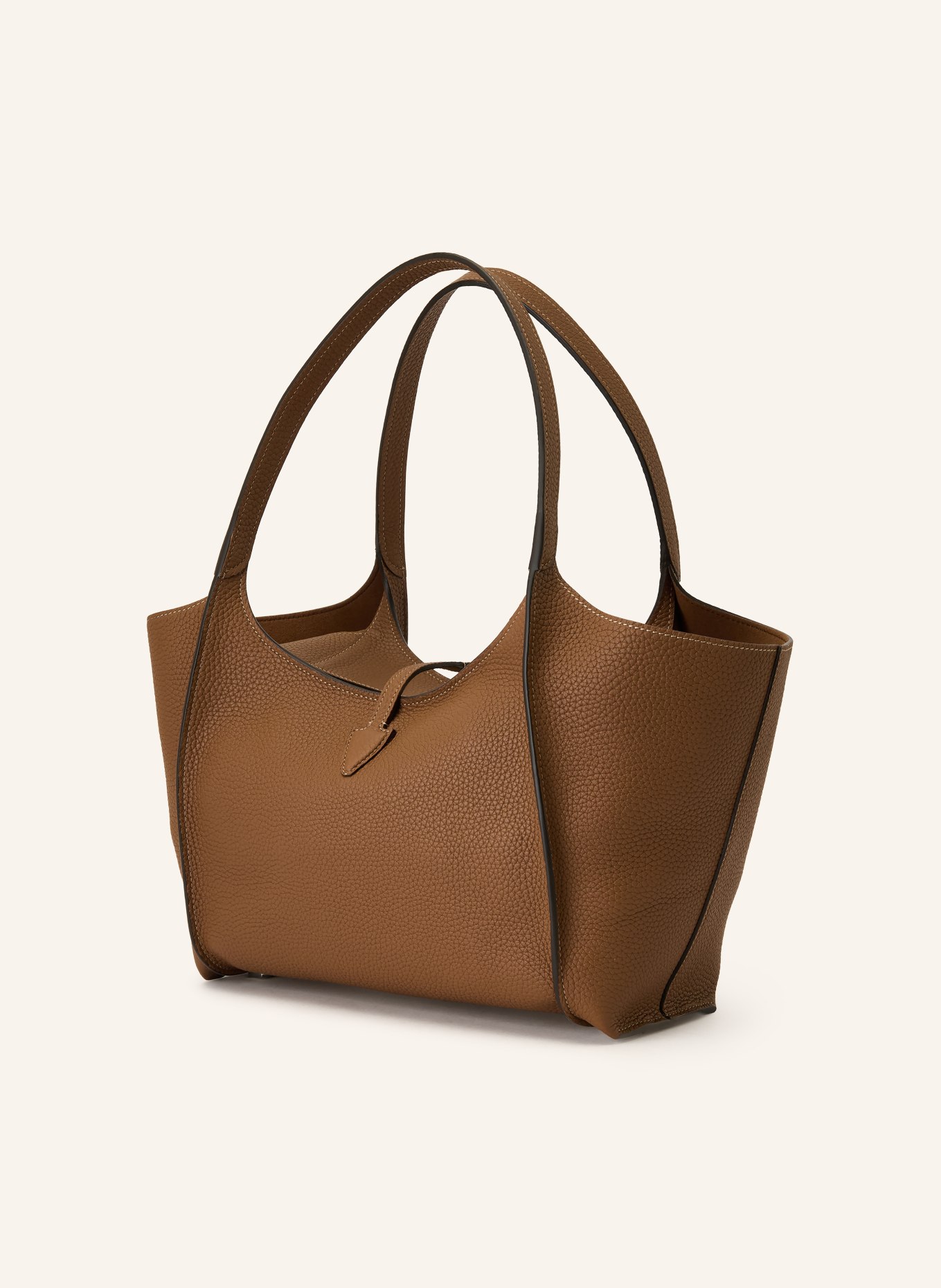 TOD'S Shopper T TIMELESS SMALL: BRUN / SILVER