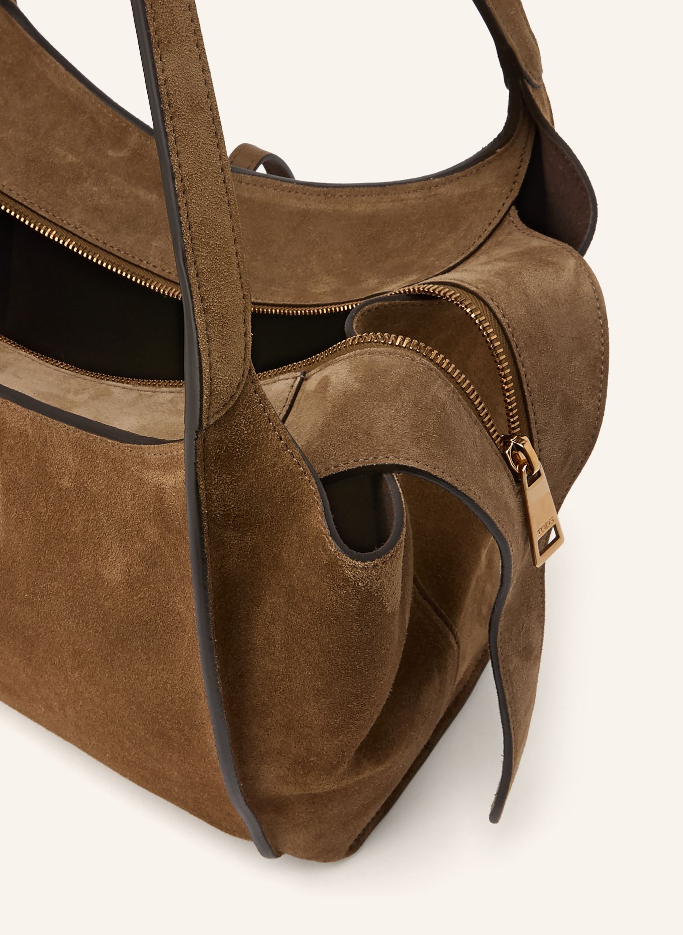 TOD'S Shopper T TIMELESS SMALL: LJUSBRUN