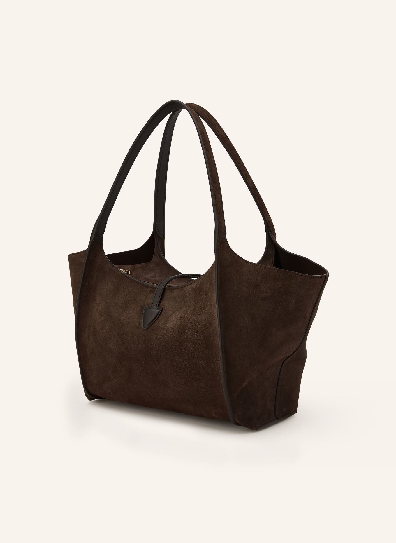 TOD'S Shopper T TIMELESS SMALL: MÖRKBRUN / GULD