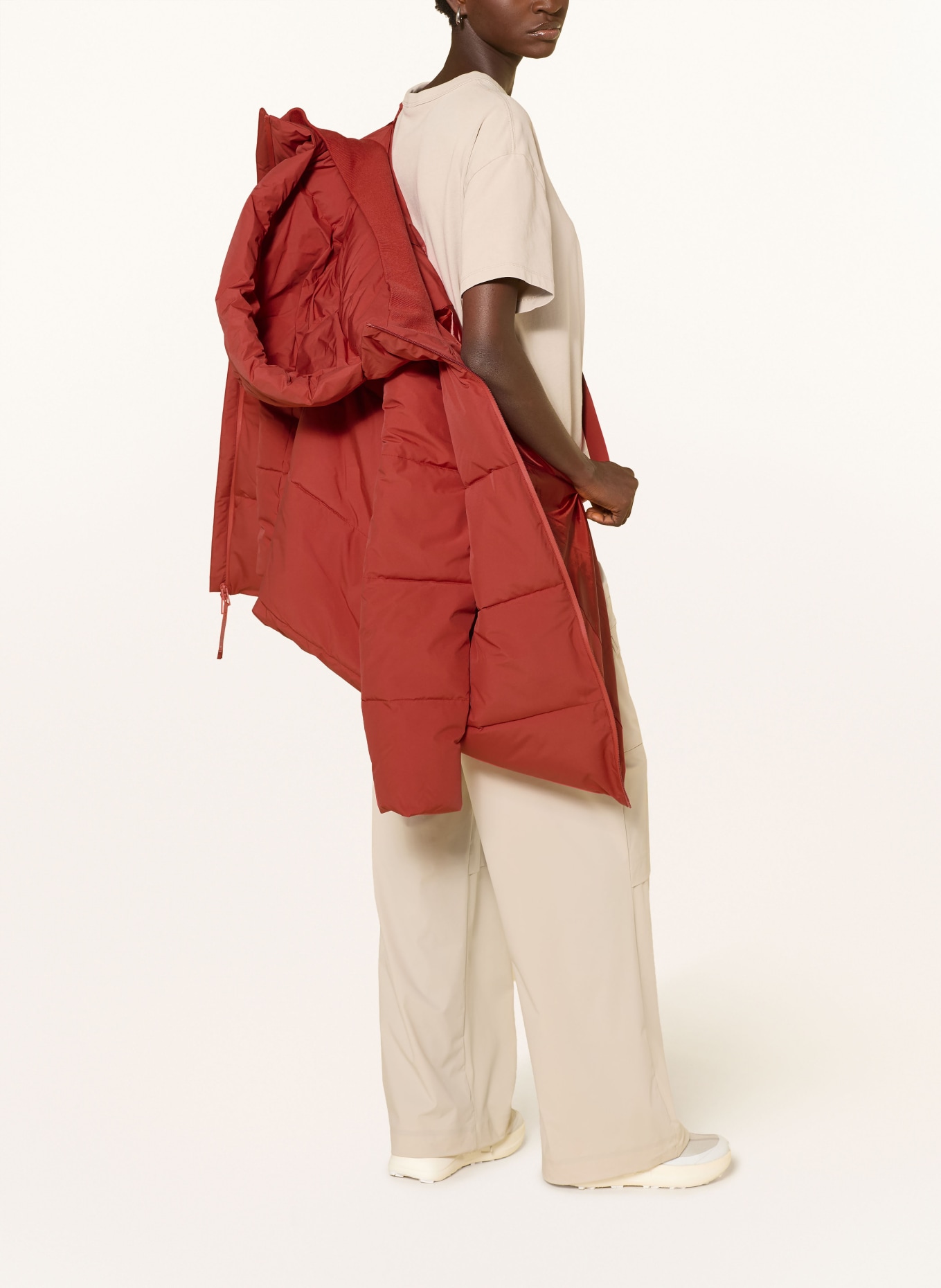 JEANNE BARET Gewatteerde jas MYRTLE: ROOD