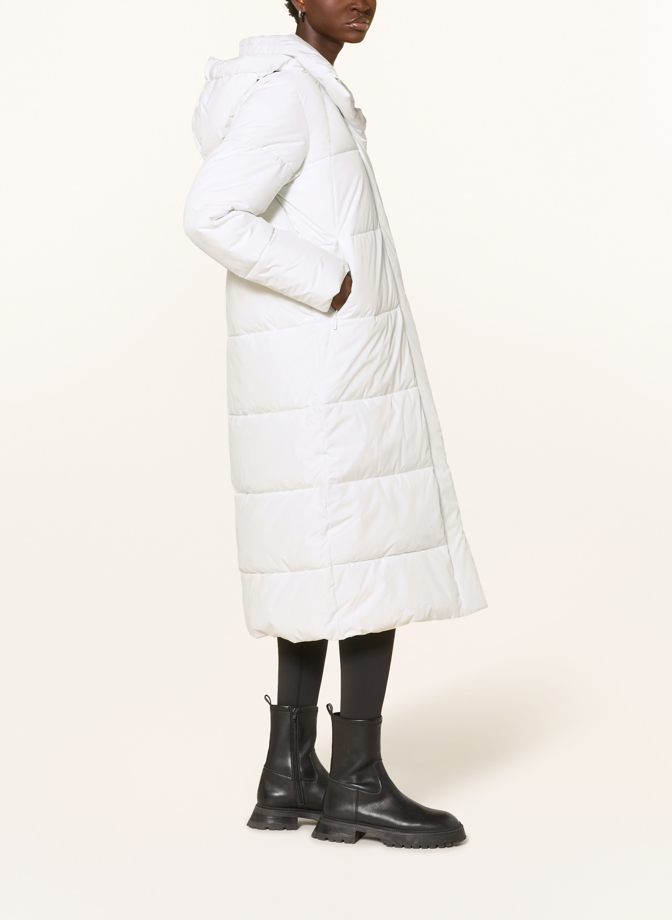 JEANNE BARET Steppmantel MYRTLE mit abnehmbarer Kapuze: WEISS