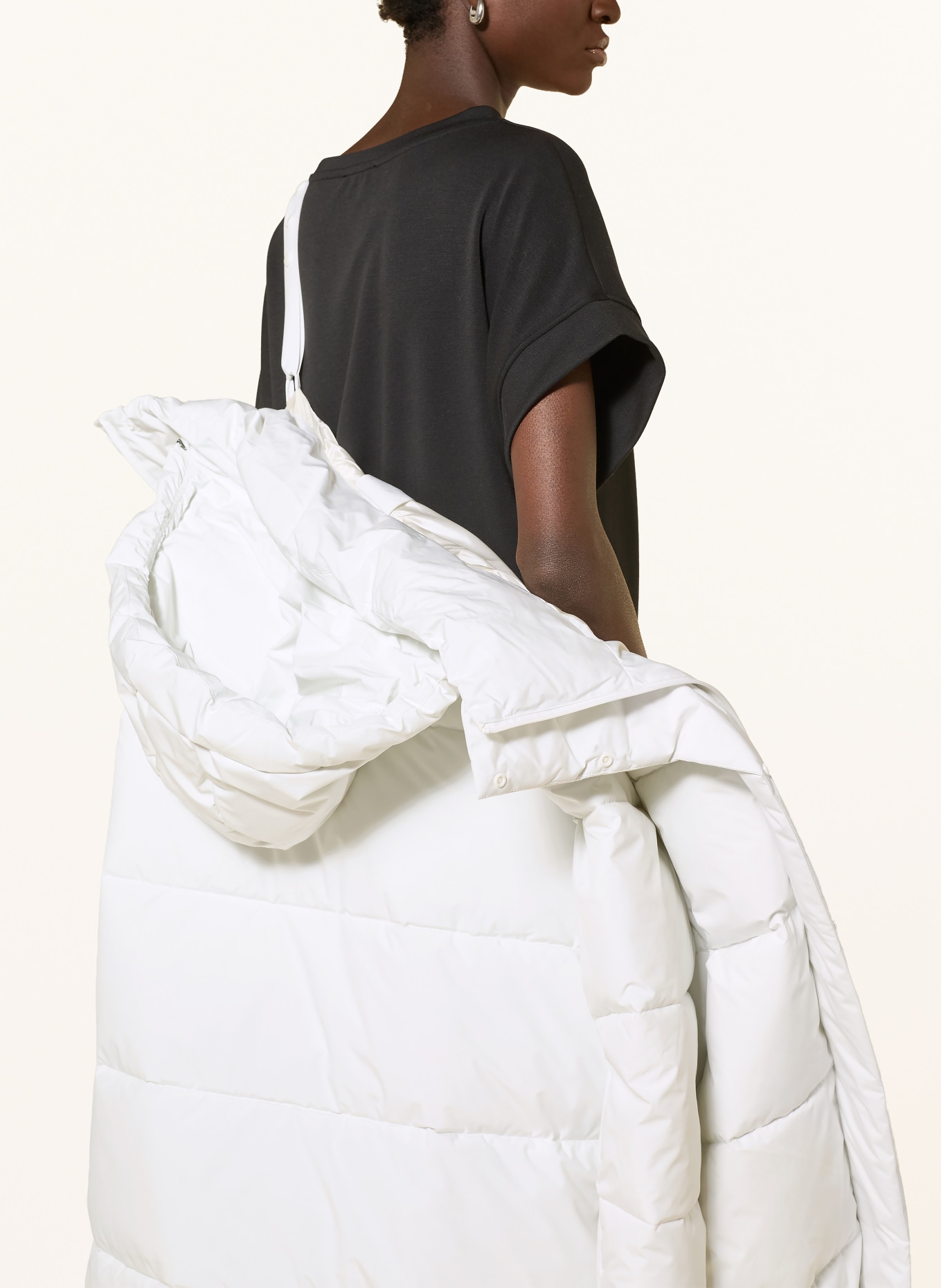 JEANNE BARET Steppmantel MYRTLE mit abnehmbarer Kapuze: WEISS