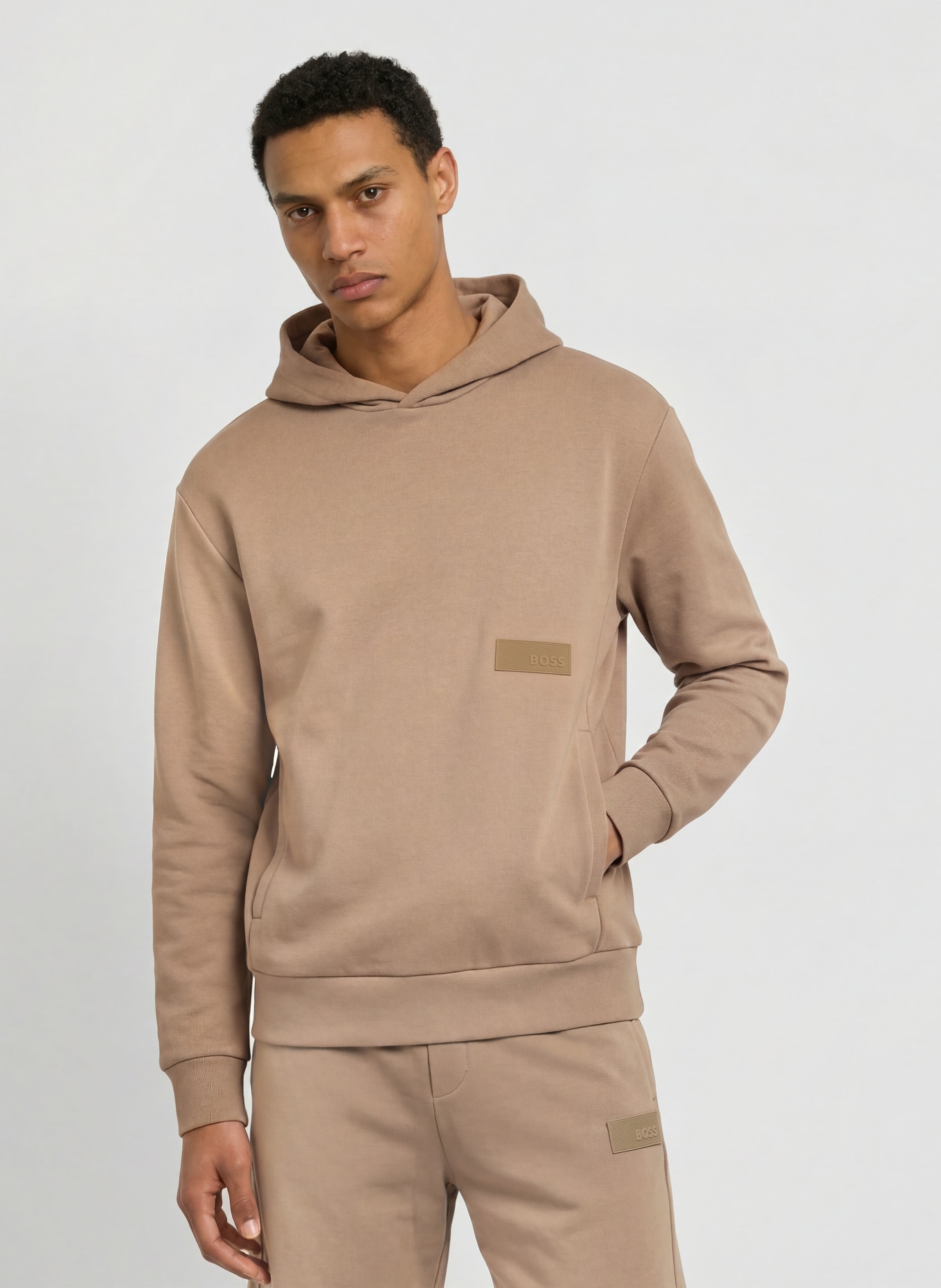 BOSS Sweat à capuche SW: TAUPE