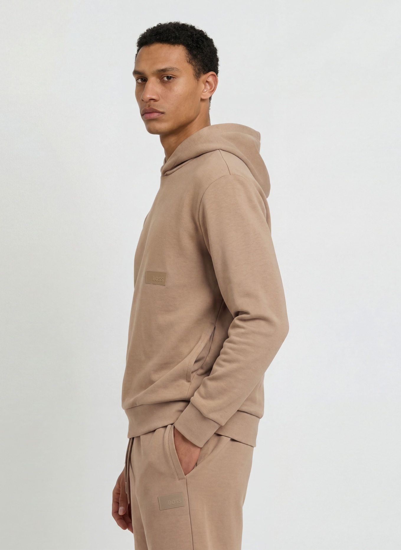 BOSS Sweat à capuche SW: TAUPE