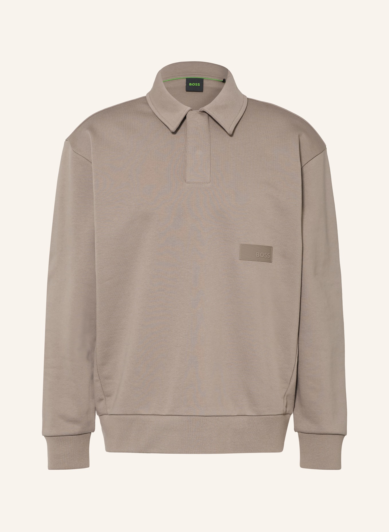 BOSS PLACKET Sweat Polo Shirt: GRAY