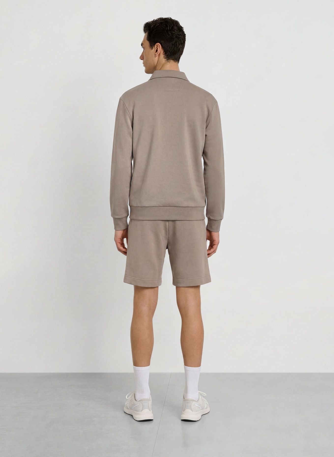 BOSS PLACKET Sweat Polo Shirt: GRAY