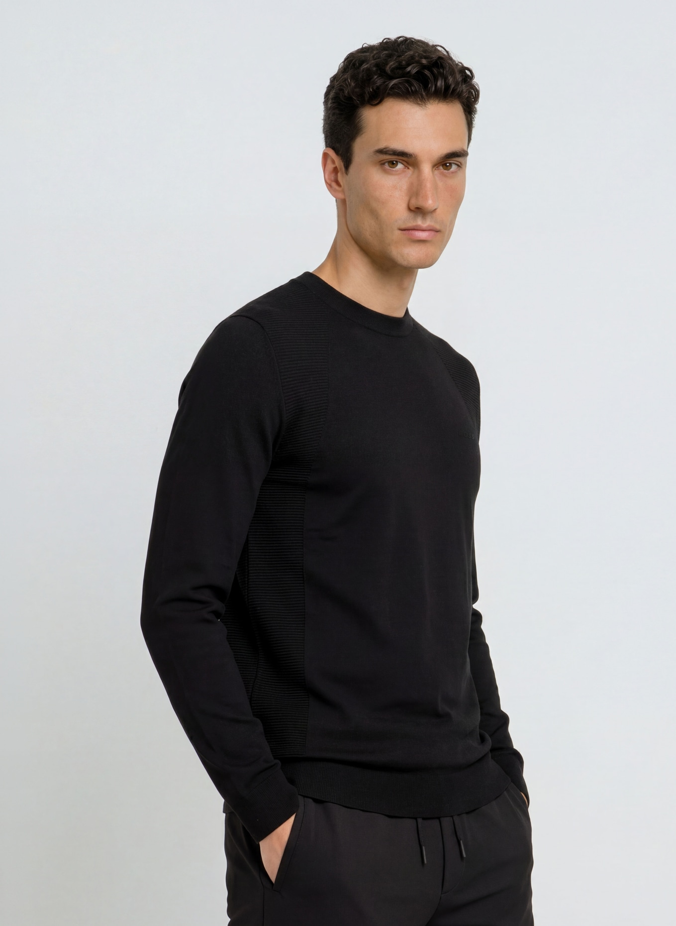 BOSS Pullover MOMENTUM-LITE: SCHWARZ
