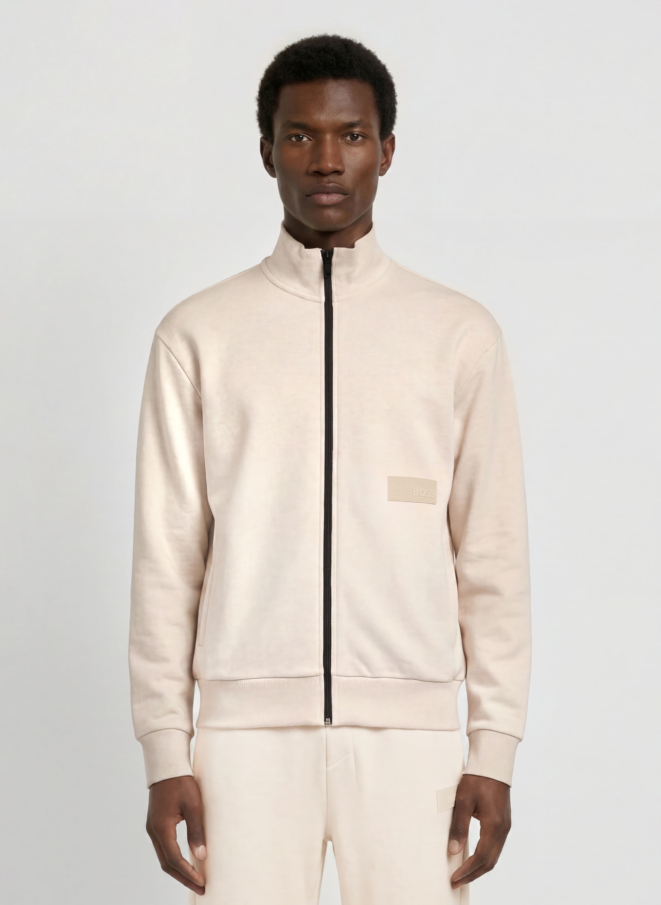 BOSS Sweatvest COLLAR: CRÈME