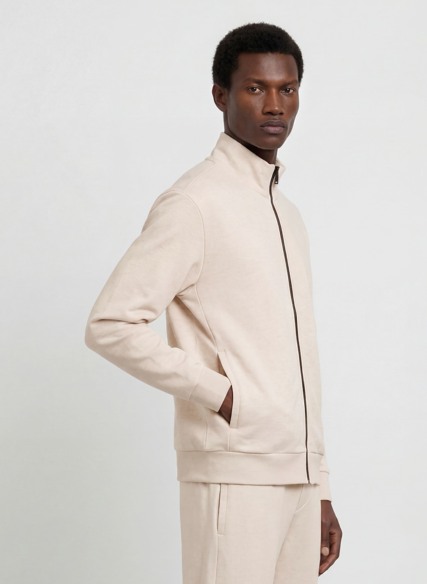 BOSS Sweatvest COLLAR: CRÈME