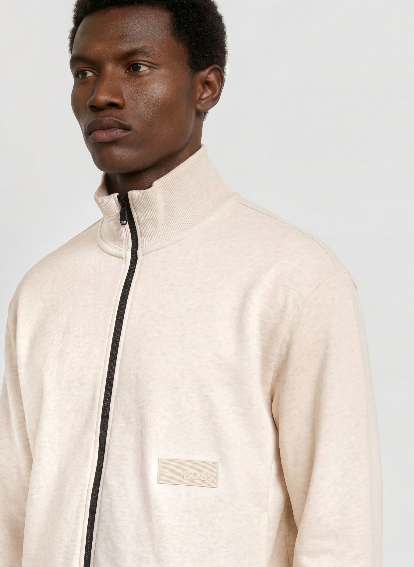 BOSS Sweatvest COLLAR: CRÈME