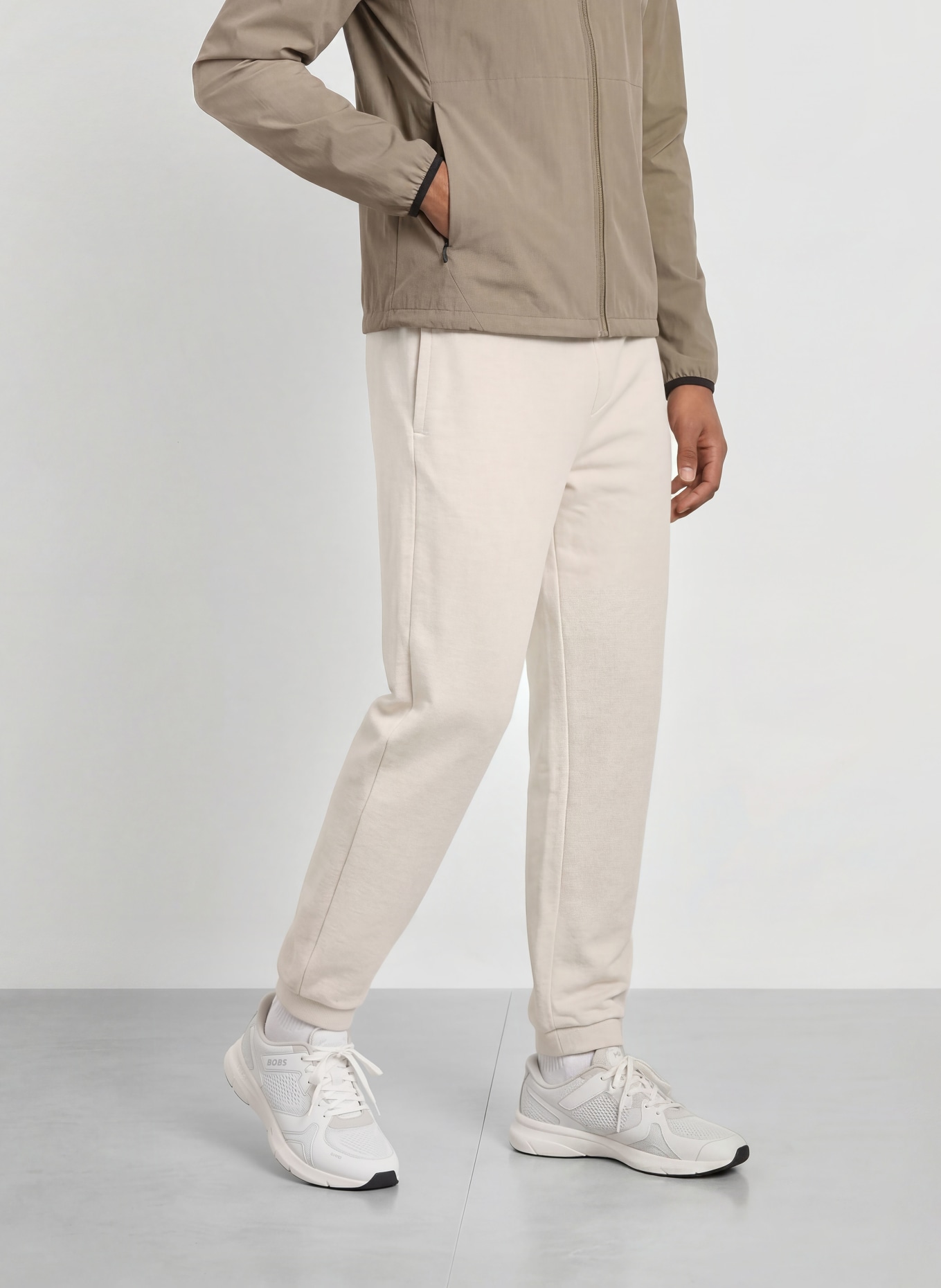 BOSS Lange joggingbukser: CREME