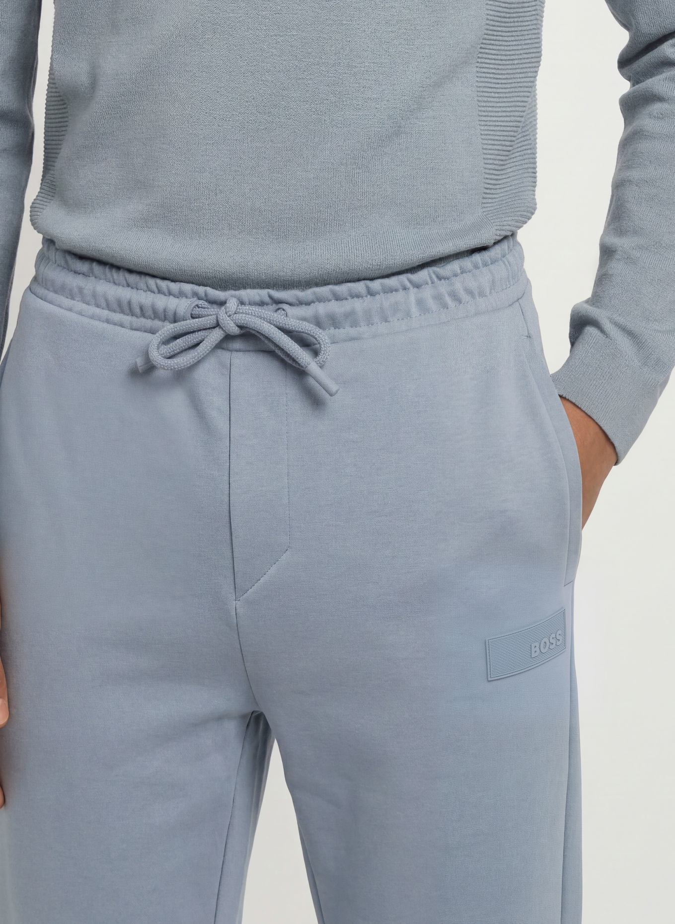 BOSS Långa joggingbyxor: GRÅ