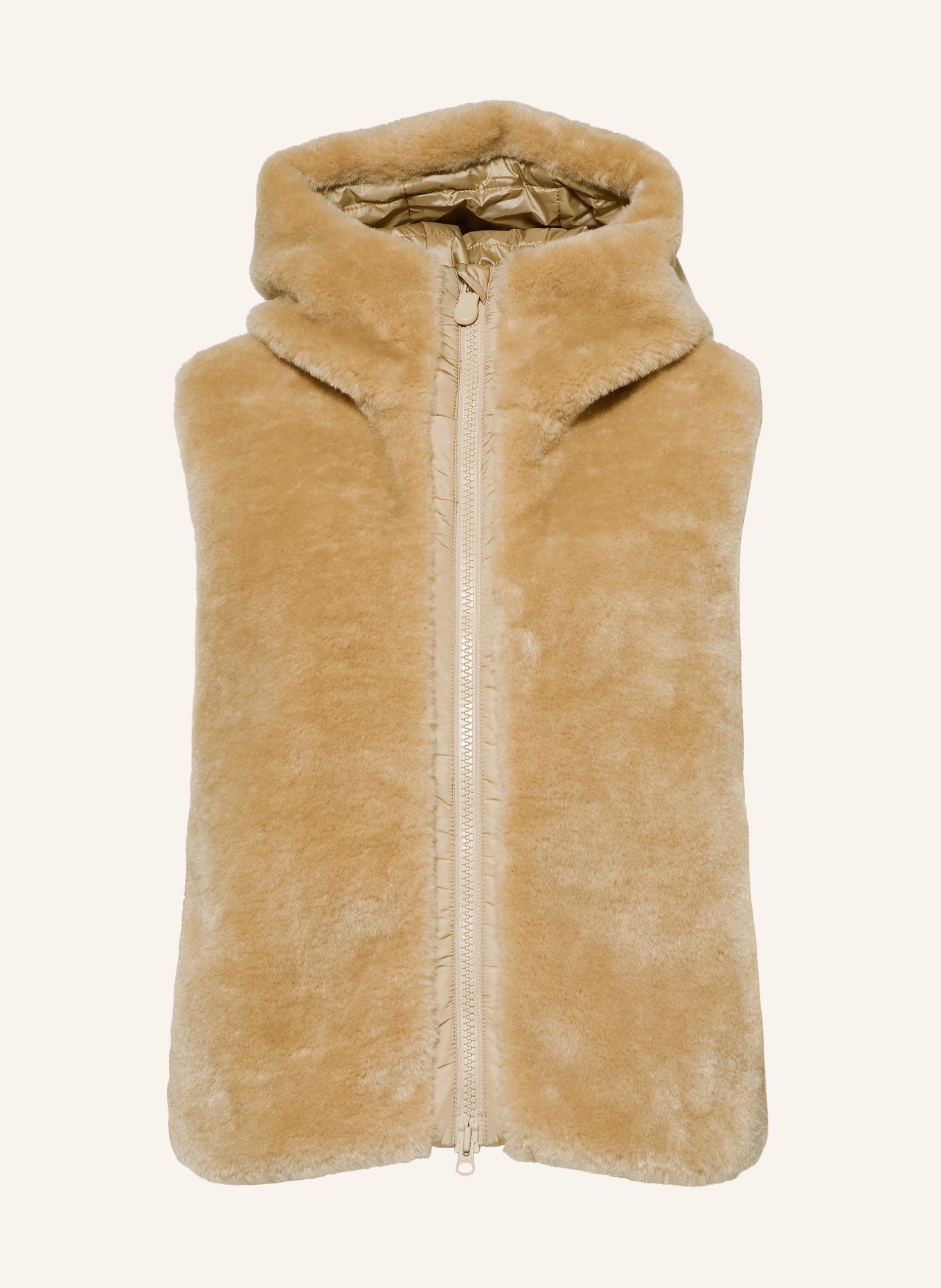 SAVE THE DUCK Gewatteerd vest CASSANDRA in een mix van materialen: BEIGE