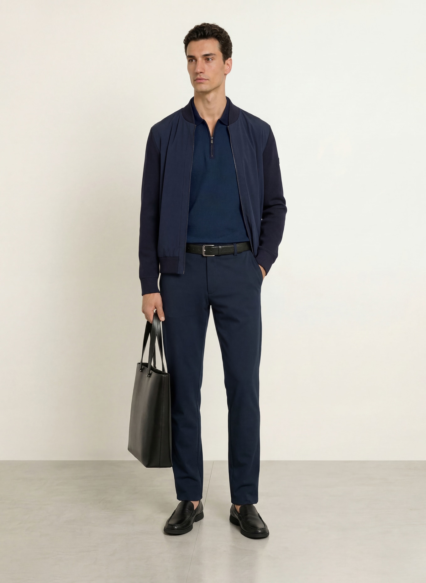 BOSS Piqué-Poloshirt PEI: DUNKELBLAU
