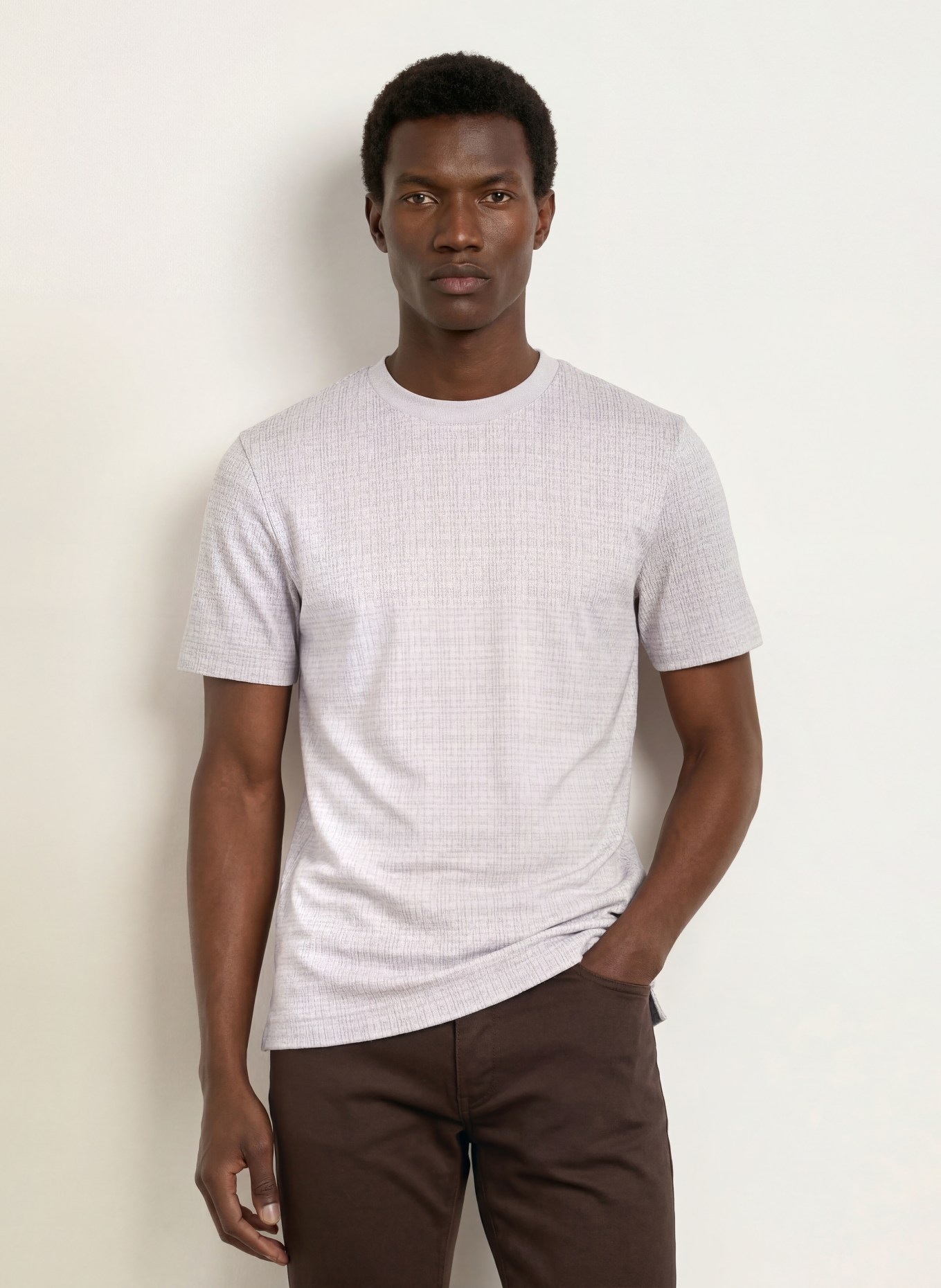 BOSS T-shirt THOMPSON: GRIS CLAIR / MARRON
