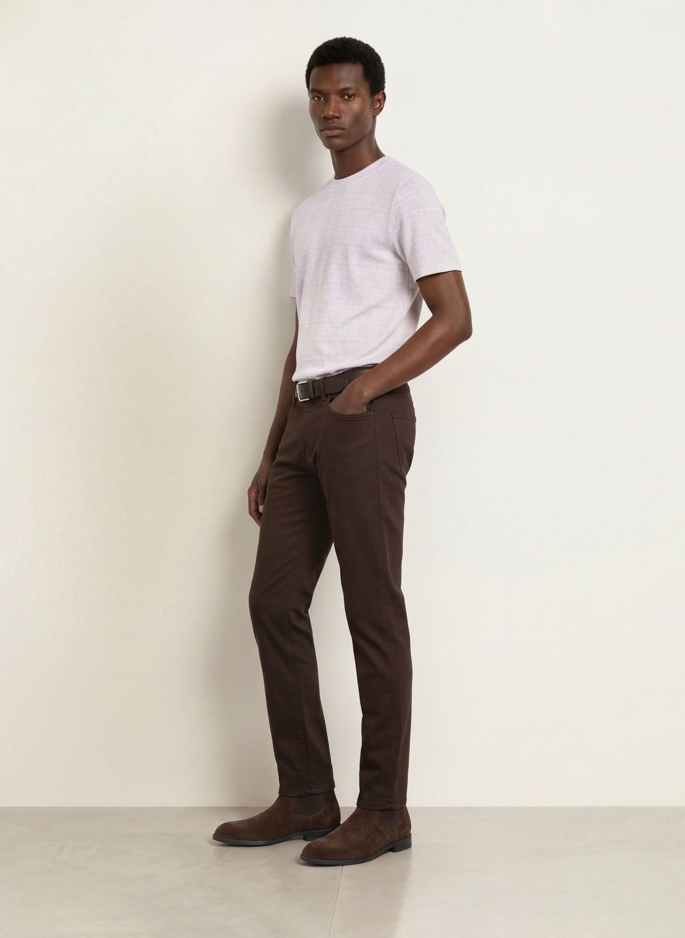 BOSS T-shirt THOMPSON: GRIS CLAIR / MARRON