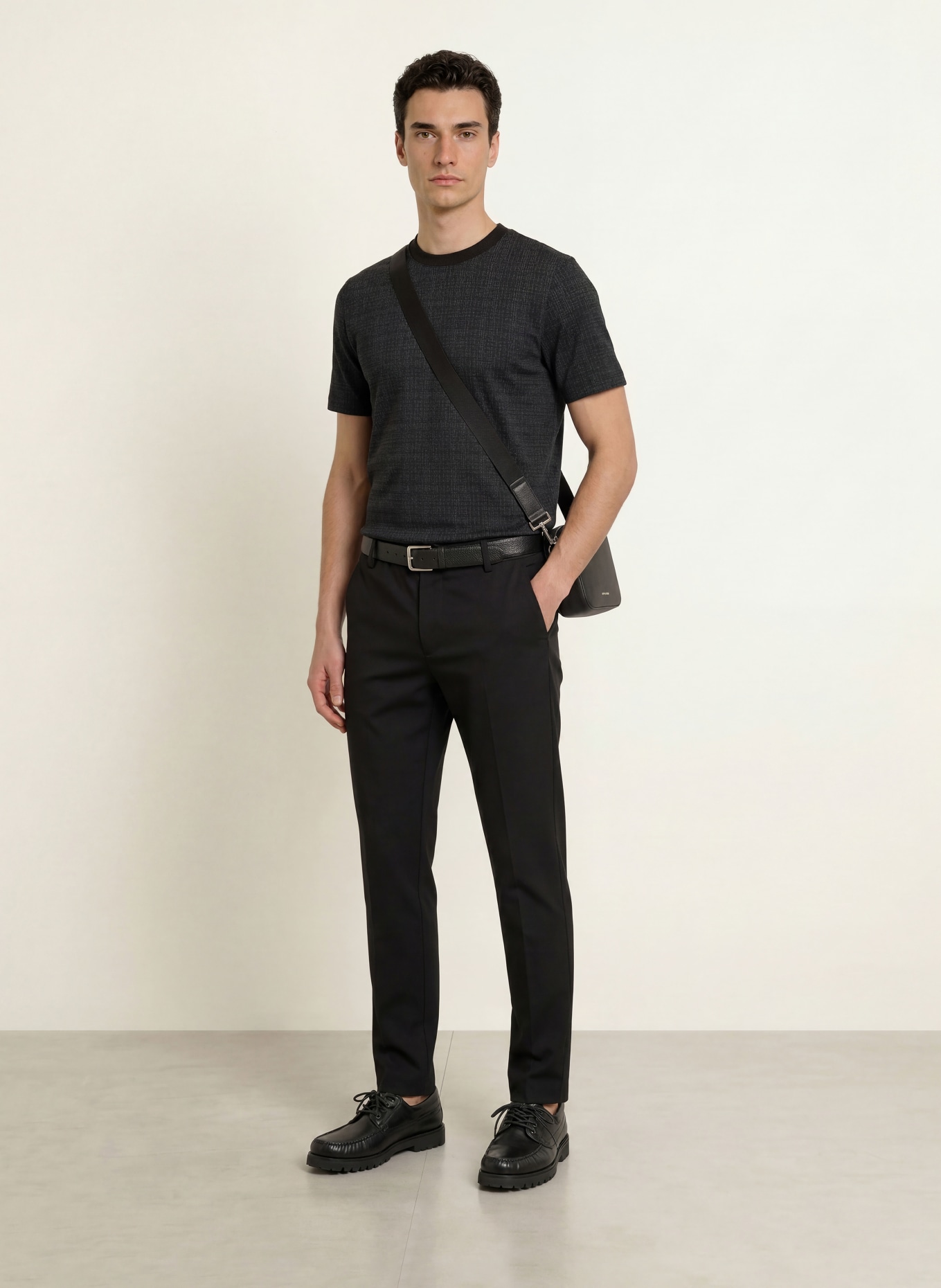 BOSS T-shirt THOMPSON: NOIR / GRIS