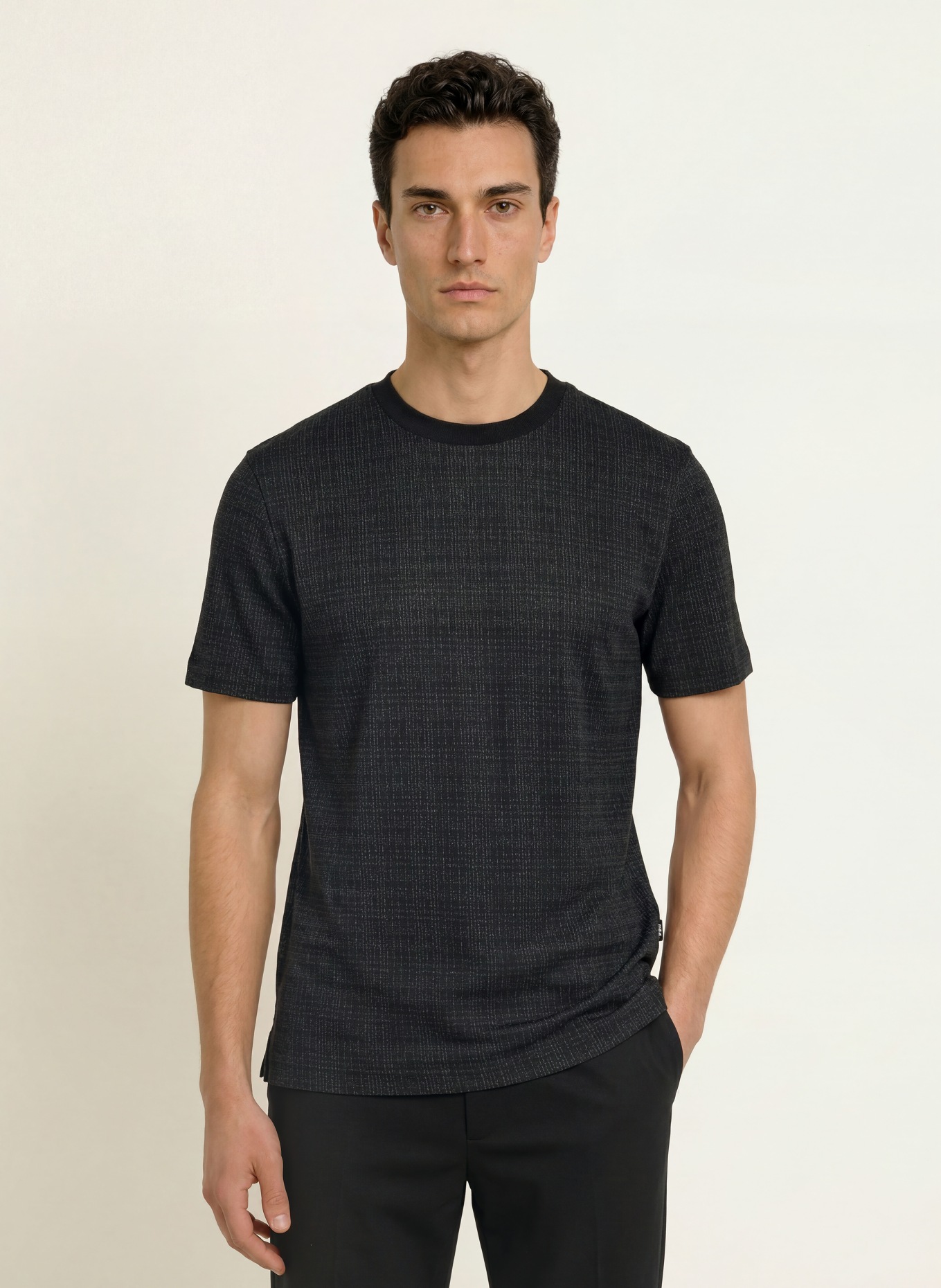 BOSS T-shirt THOMPSON: NOIR / GRIS
