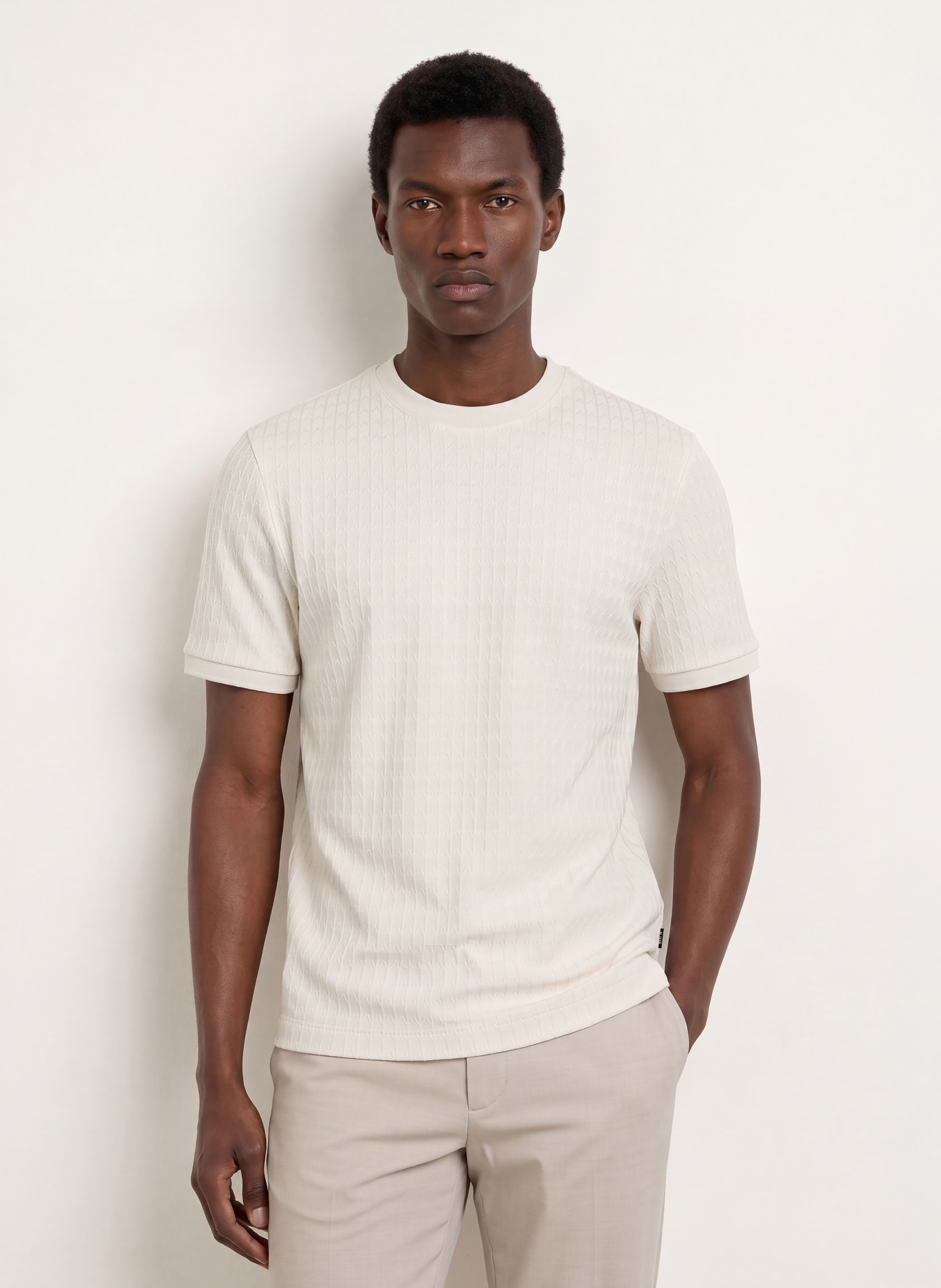 BOSS Tricou THOMPSON: ALB
