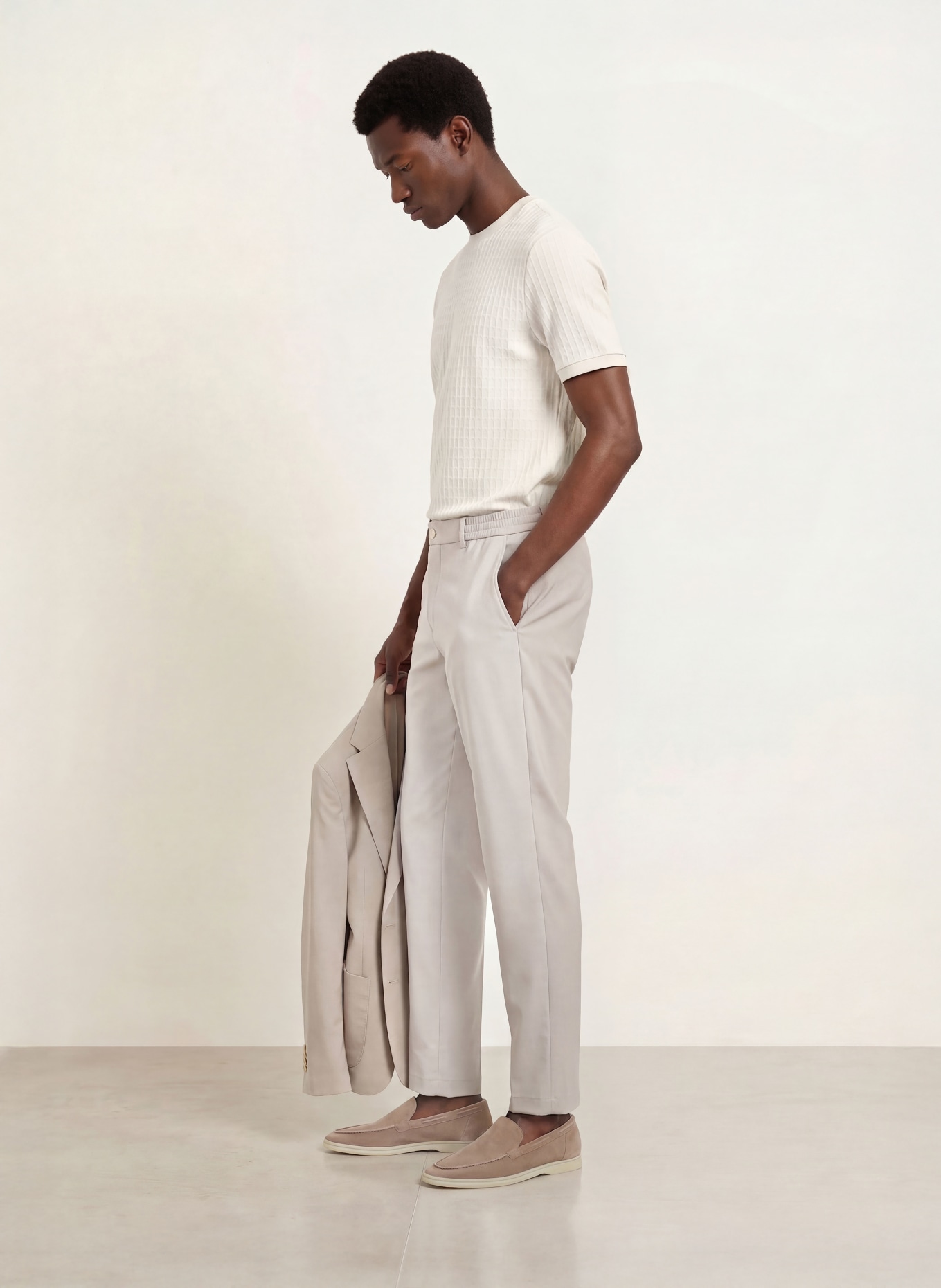 BOSS Tricou THOMPSON: ALB
