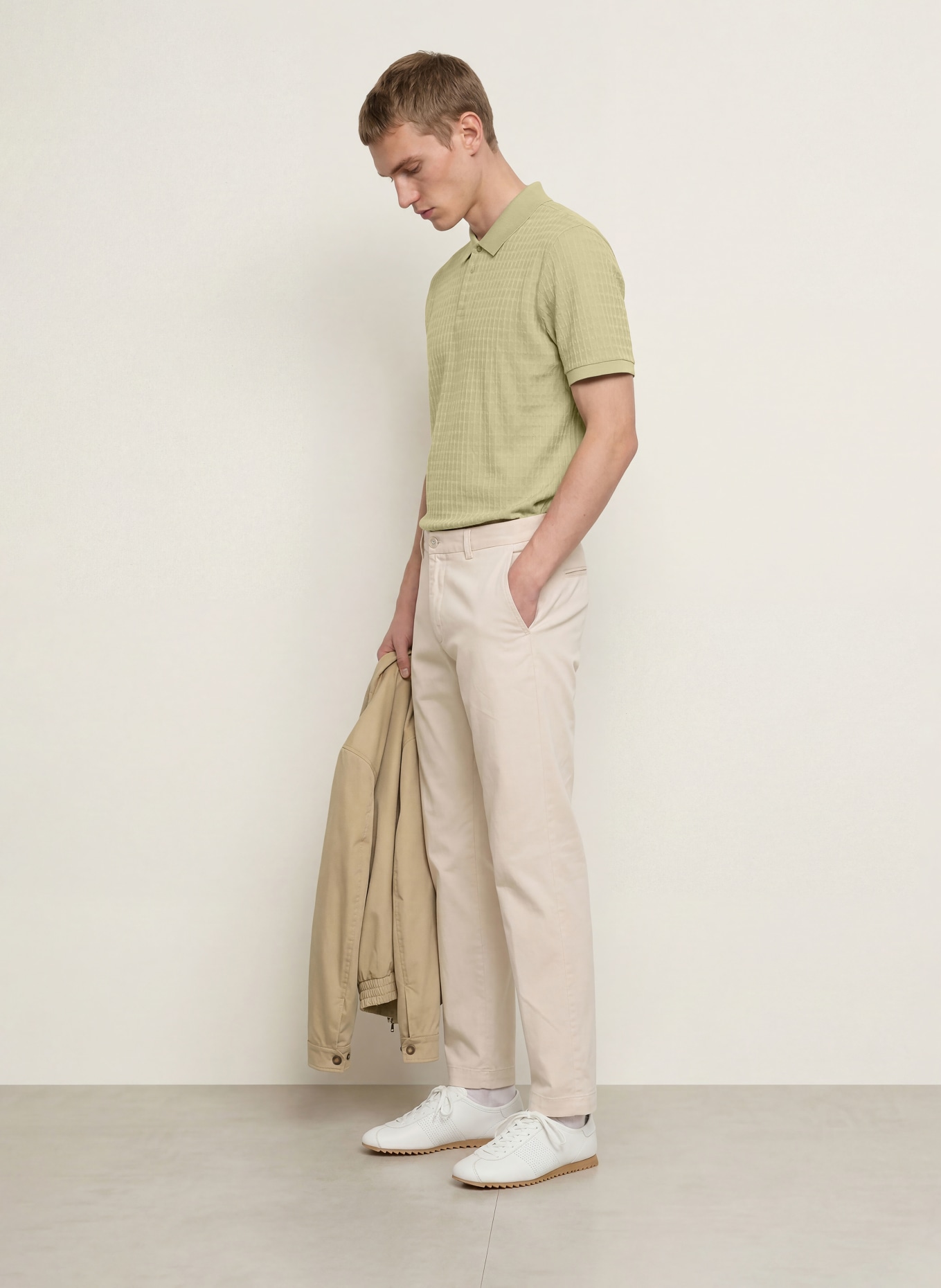 BOSS Jersey-polotröja PARLEY: BEIGE