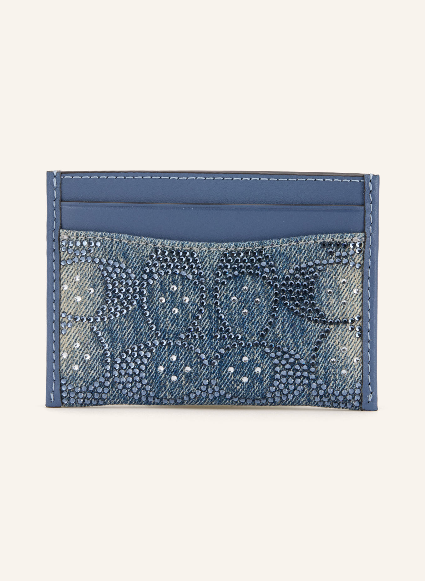 COACH Kartenetui ESSENTIAL mit Schmucksteinen: HELLBLAU