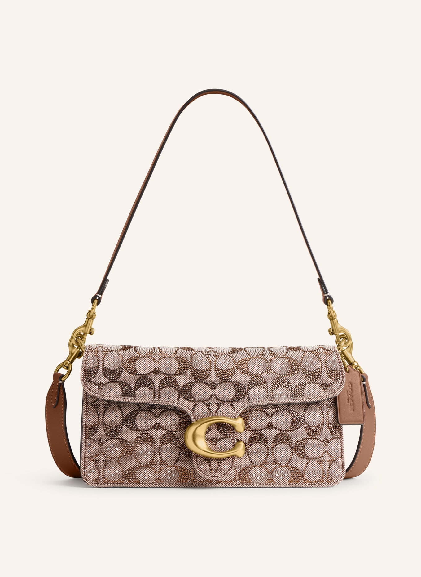 COACH Geantă de umăr TABBY 26 cu pietre decorative: BEJ / AUR / MARO
