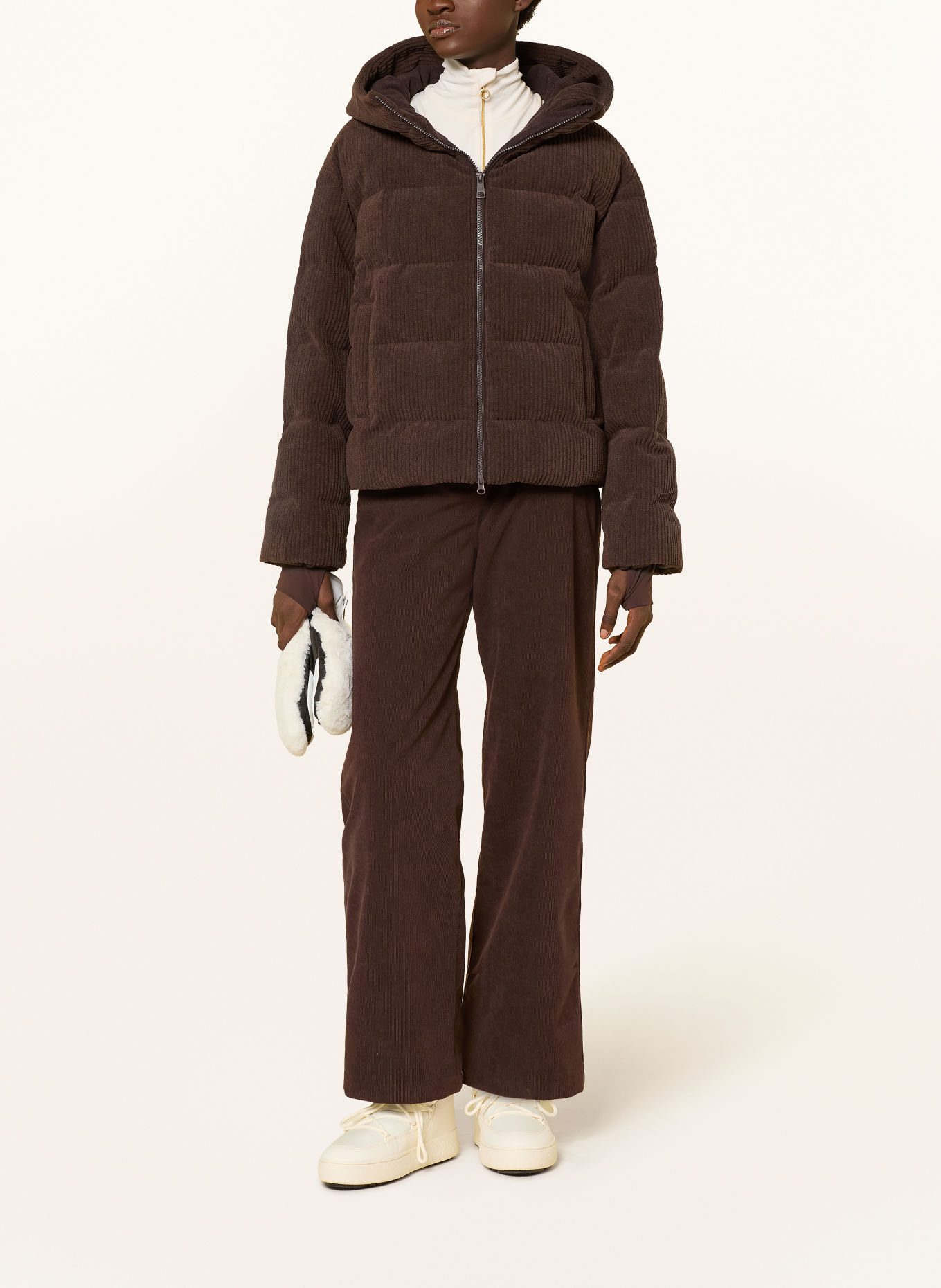 WE NORWEGIANS Ski-jas BRITT van corduroy: MARRON FONCÉ