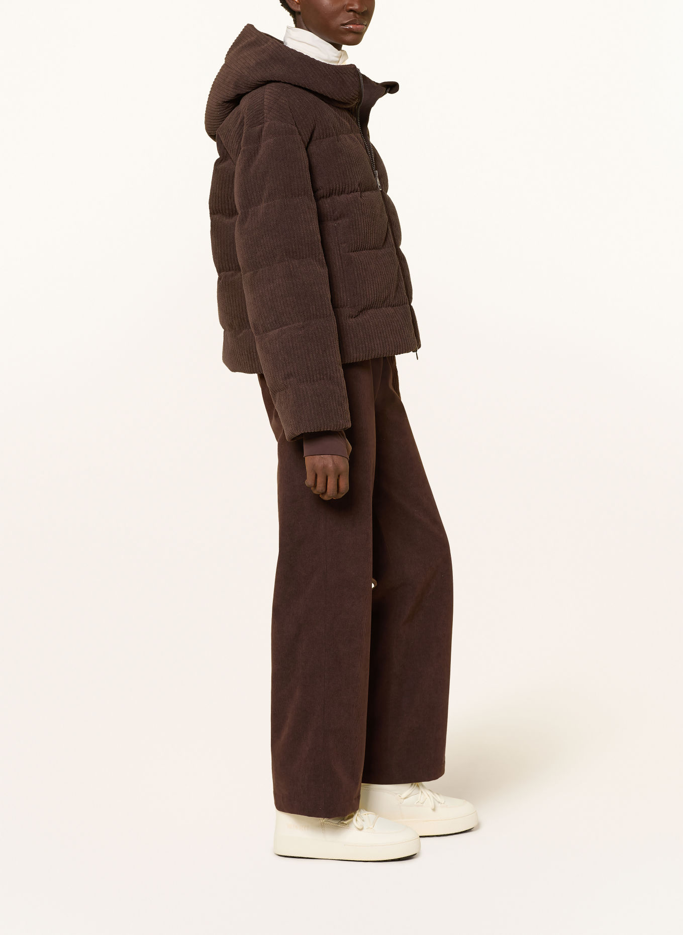 WE NORWEGIANS Ski-jas BRITT van corduroy: MARRON FONCÉ