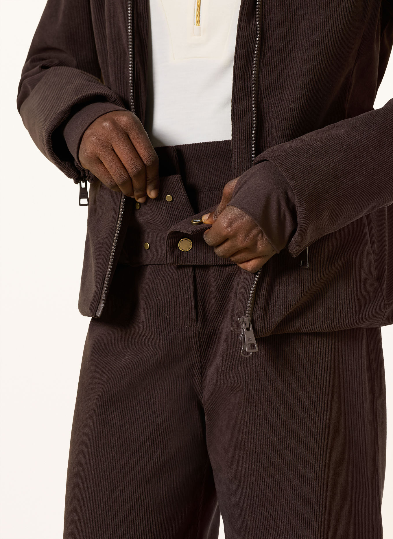 WE NORWEGIANS Ski-jas BRITT van corduroy: MARRON FONCÉ