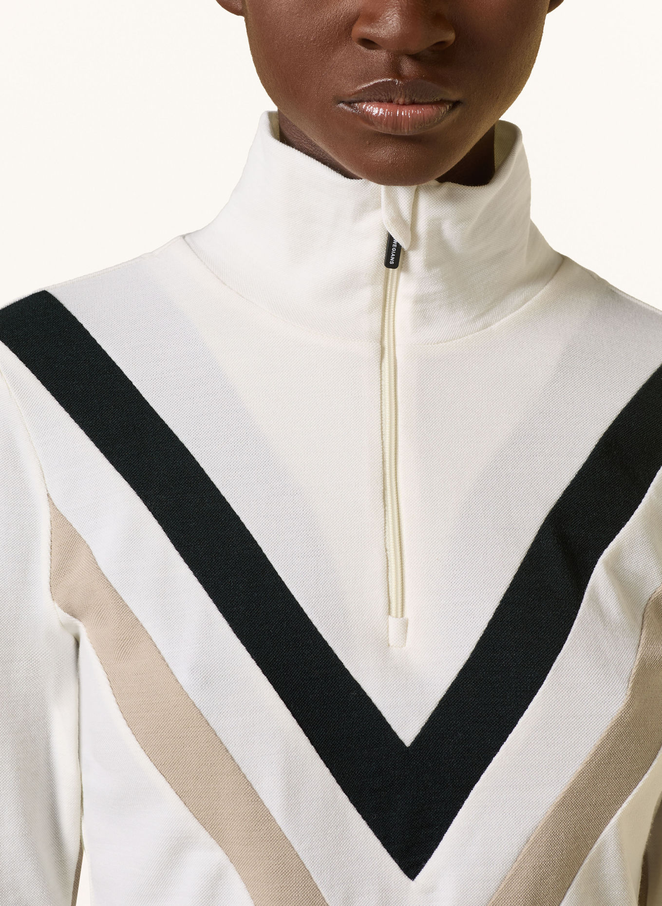 WE NORWEGIANS Midlayer VOSS met merinowol: CRÈME / BEIGE / ZWART