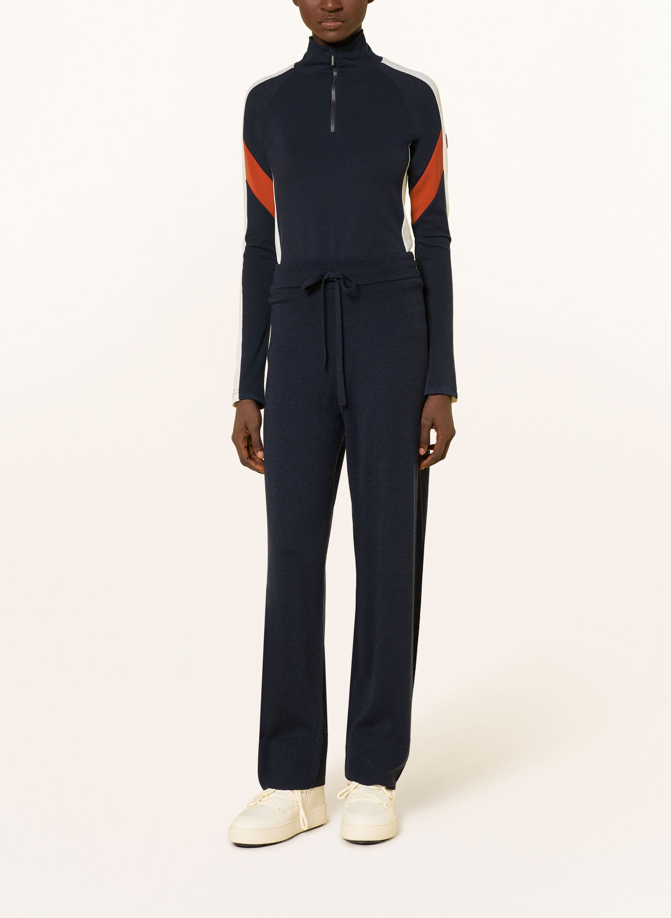 WE NORWEGIANS Midlayer ZERMATT met merinowol: DONKERBLAUW / ROOD / WIT