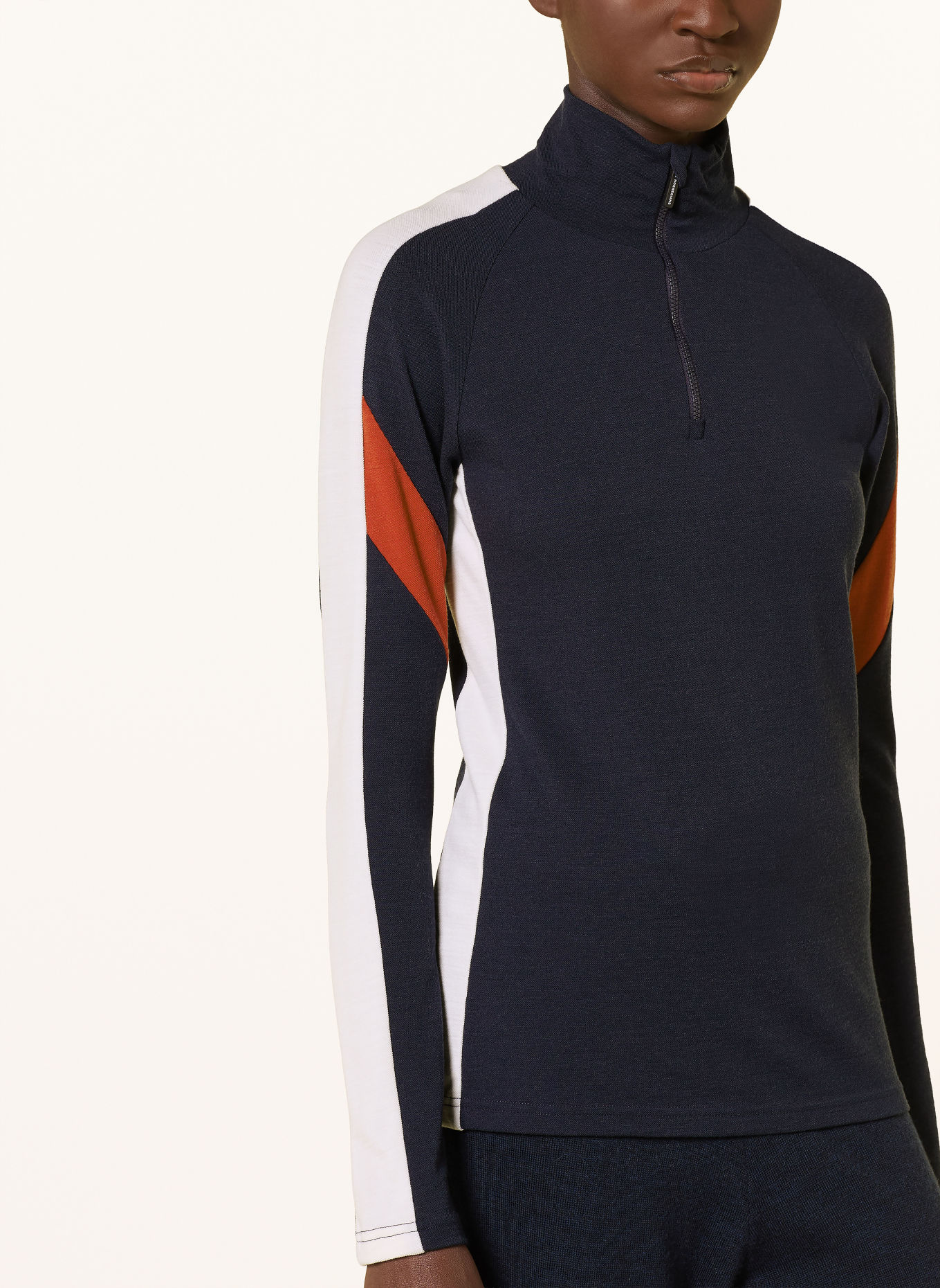 WE NORWEGIANS Midlayer ZERMATT met merinowol: DONKERBLAUW / ROOD / WIT
