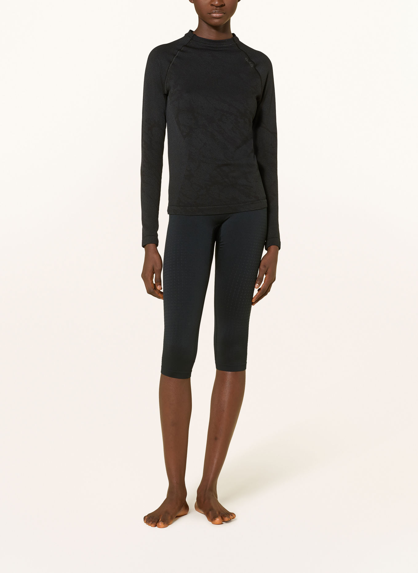 odlo PERFORMANCE WARM functional underwear pants with cropped leg length: BLACK