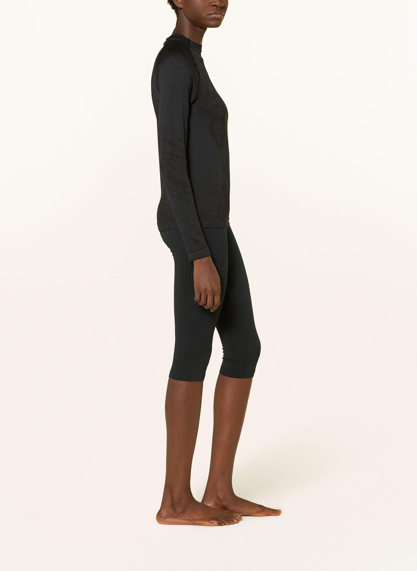 odlo PERFORMANCE WARM functional underwear pants with cropped leg length: BLACK