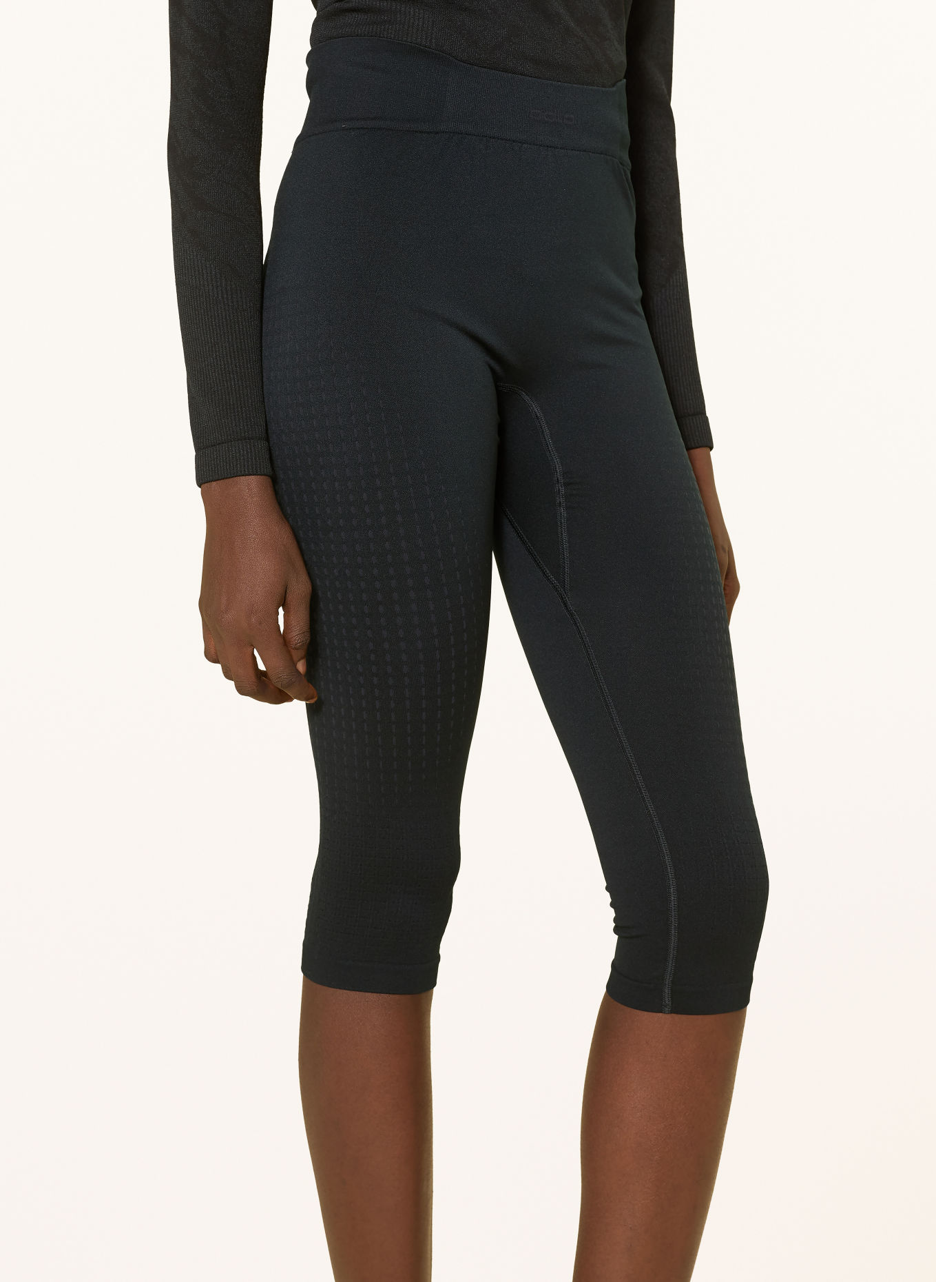 odlo PERFORMANCE WARM functional underwear pants with cropped leg length: BLACK