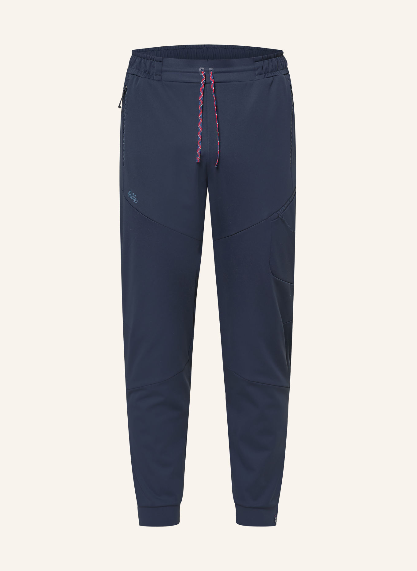 odlo Pantalon softshell ZEROWEIGHT X-WARM INSULATED 80 YEARS: BLEU FONCÉ / ROUGE