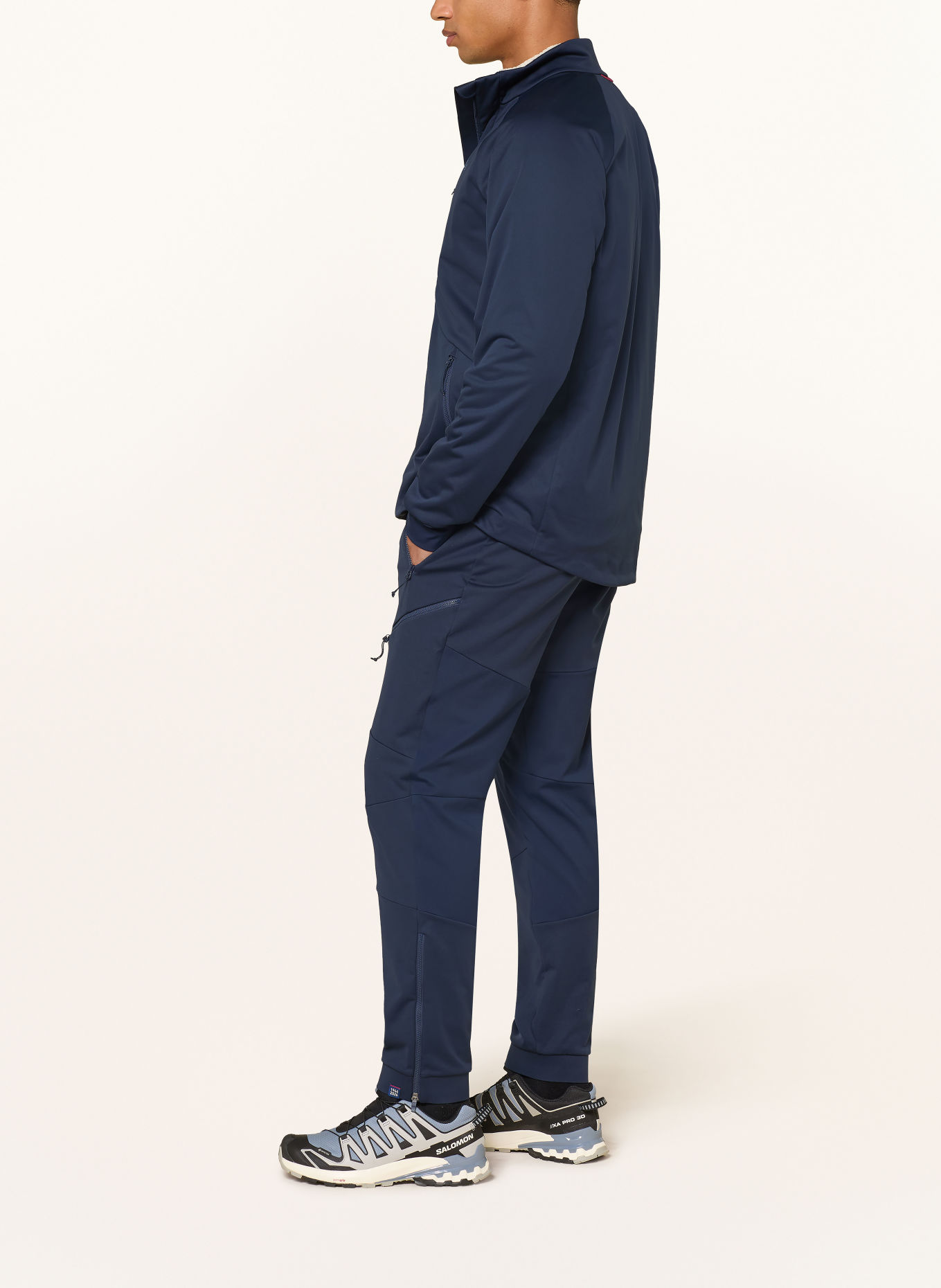 odlo Pantalon softshell ZEROWEIGHT X-WARM INSULATED 80 YEARS: BLEU FONCÉ / ROUGE