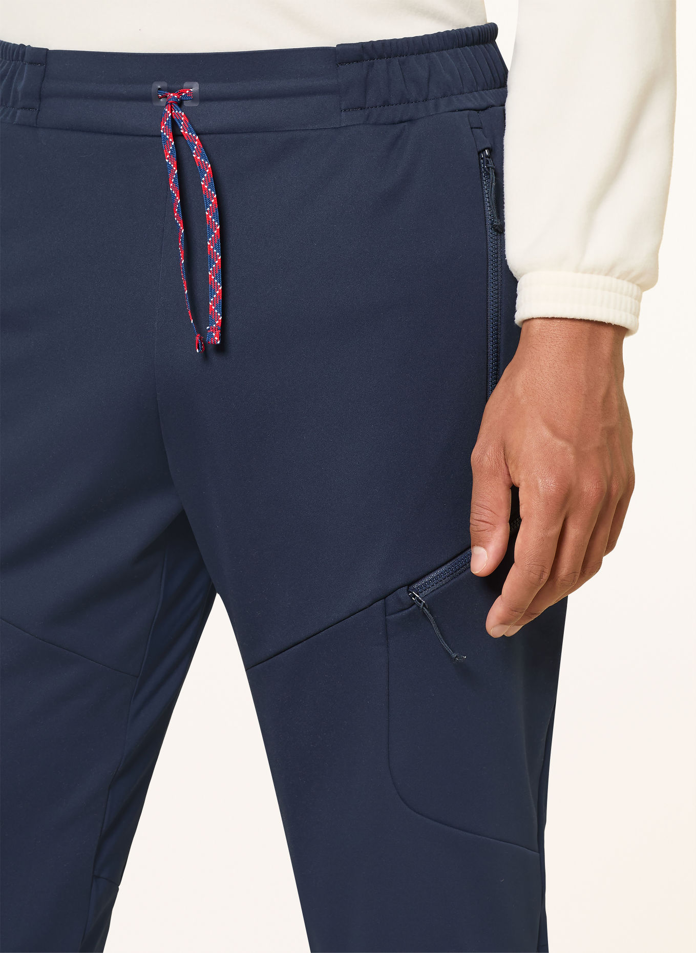 odlo Pantalon softshell ZEROWEIGHT X-WARM INSULATED 80 YEARS: BLEU FONCÉ / ROUGE