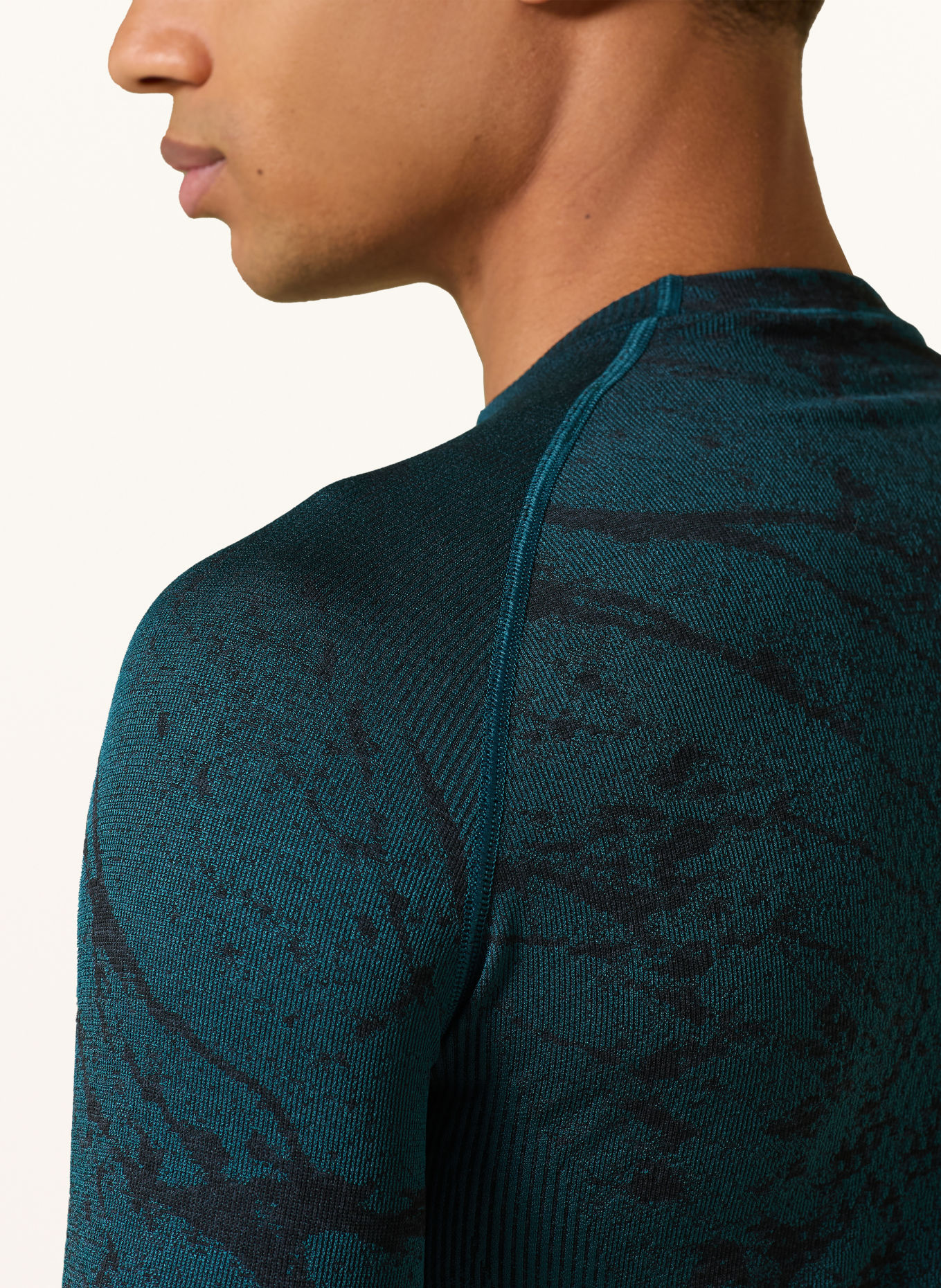 odlo Tricou funcțional PERFORMANCE WARM BLACKCOMB: PETROL / NEGRU